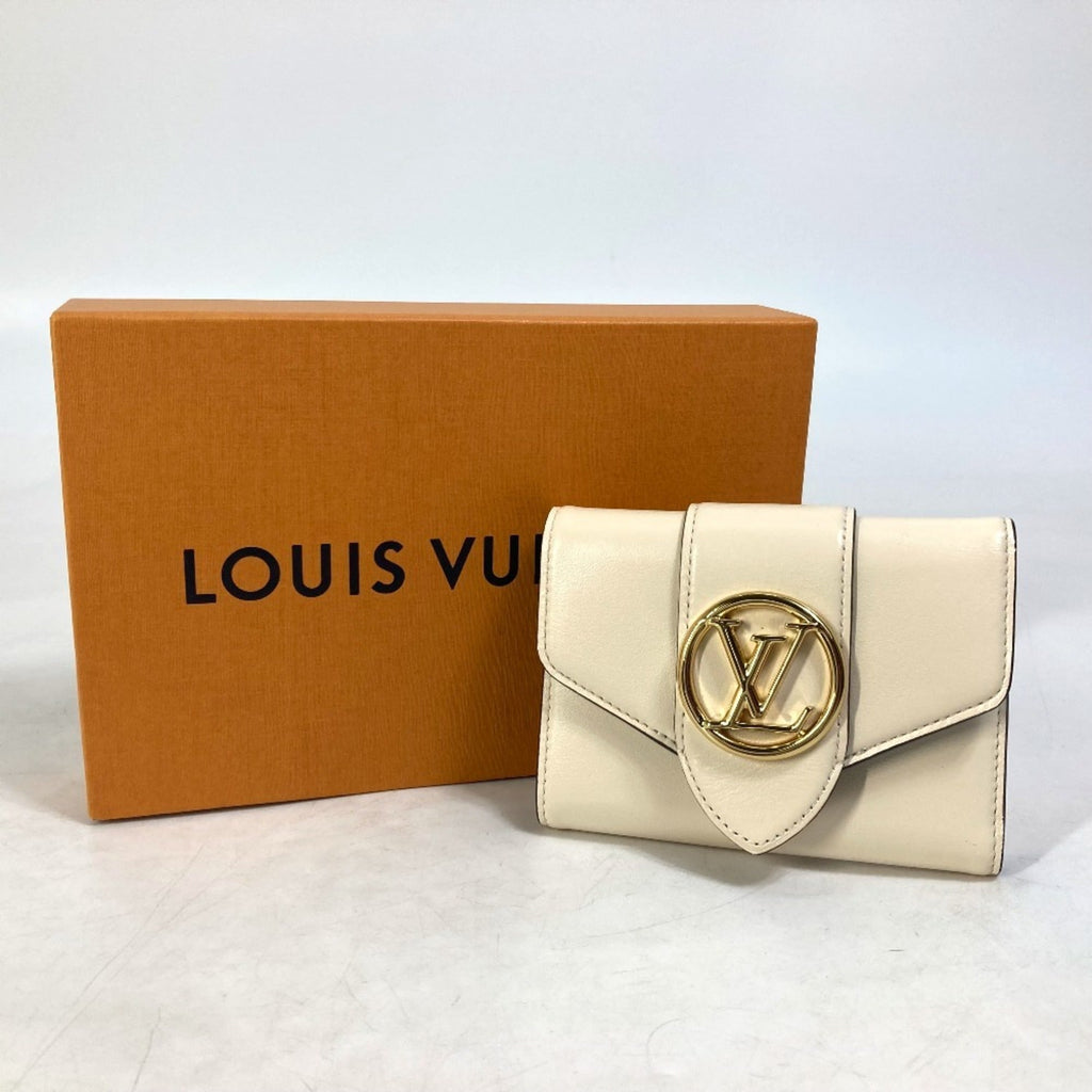 Louis Vuitton White Leather Wallet (Tri-Fold)
