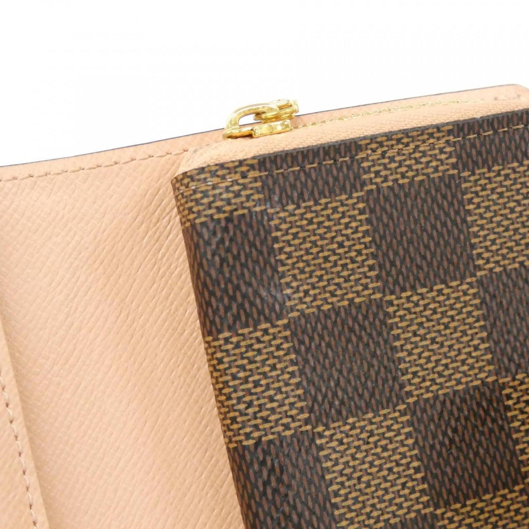Louis Vuitton Brown Cream Coated Canvas Wallet