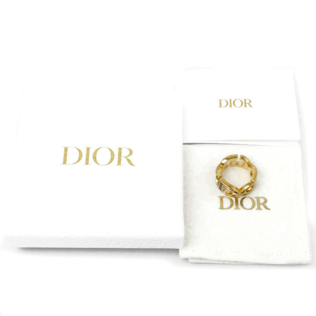 Christian Dior Gold Black Lacquer Metal Band Ring (Pre-Owned)