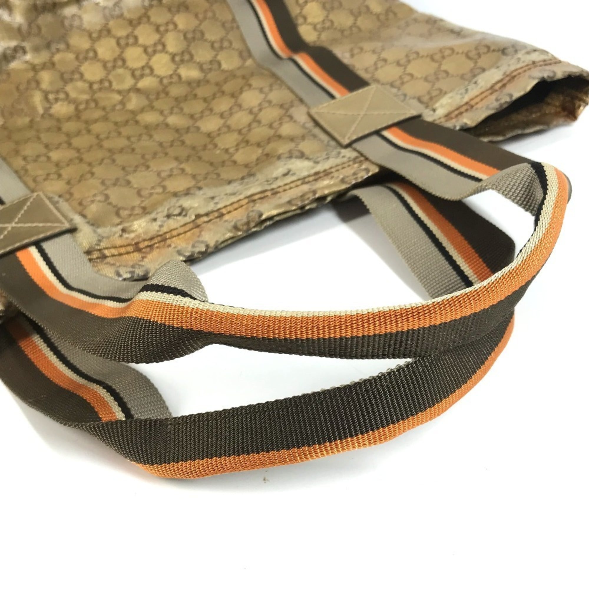 Gucci Gold Coated Canvas Shoulder Bag Tote Bag (Pre-Owned)