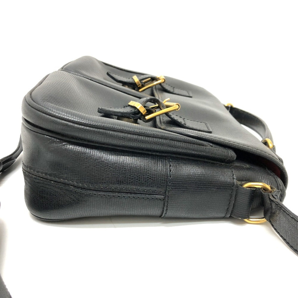 Celine Black Leather Shoulder Bag