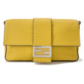 Fendi Selleria Black Yellow Leather Fanny Pack Shoulder Bag