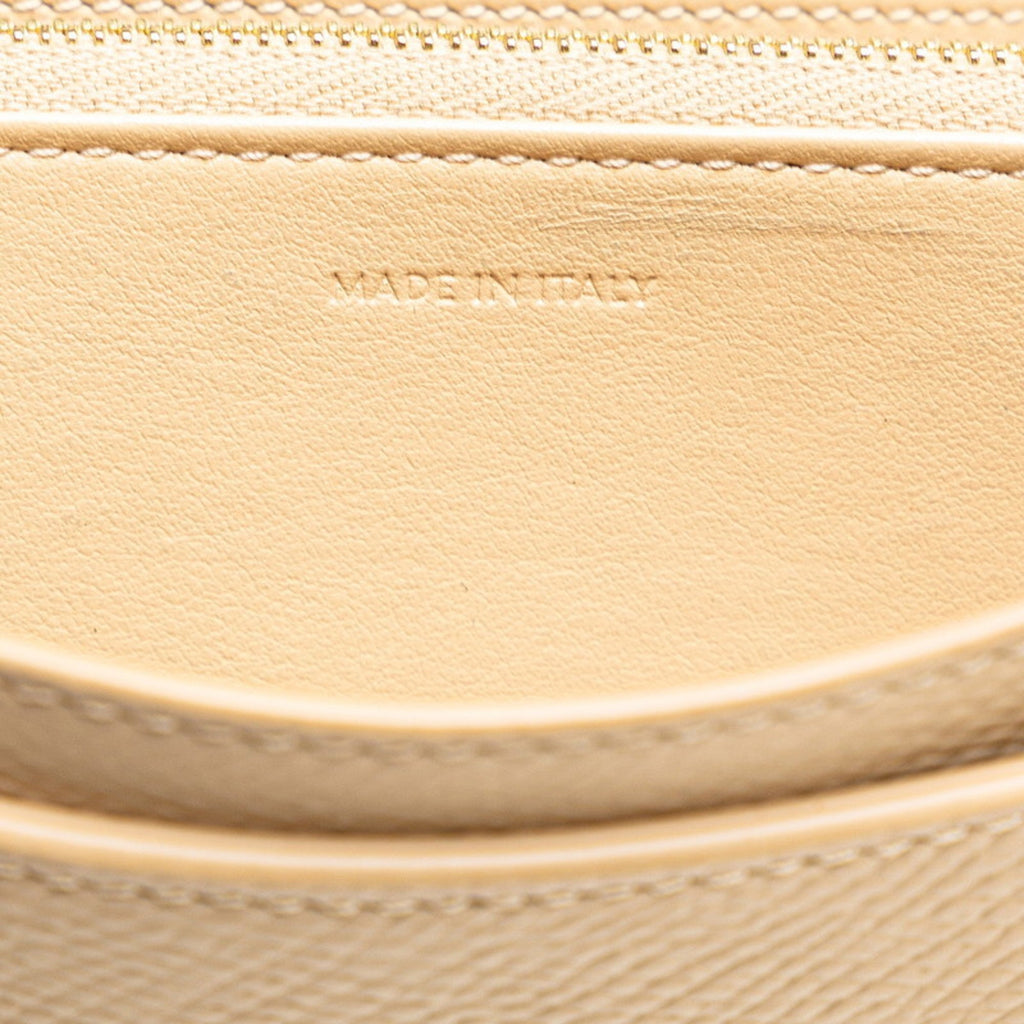 Celine Beige Leather Long Wallet (Bi-Fold)