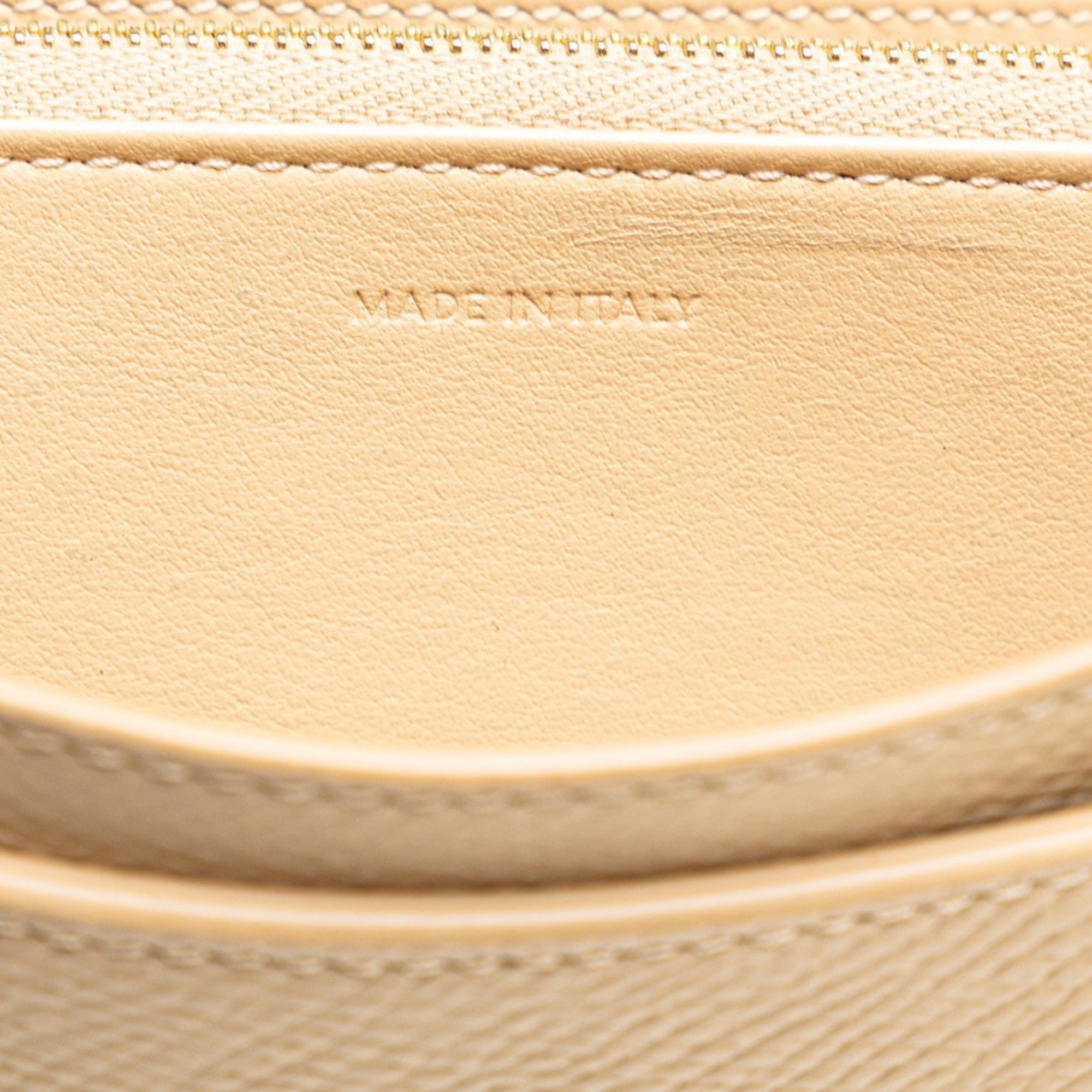 Celine Beige Leather Long Wallet (Bi-Fold)