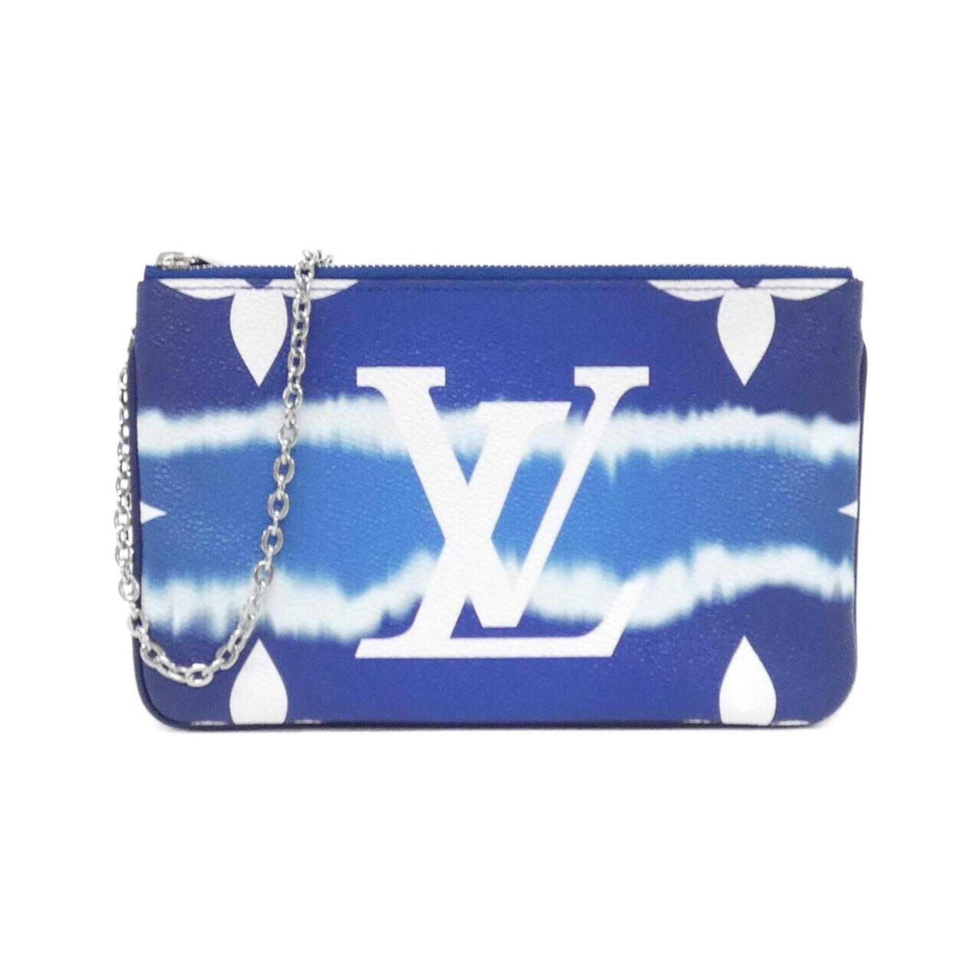 Louis Vuitton Blue White Coated Canvas Pochette Shoulder Bag