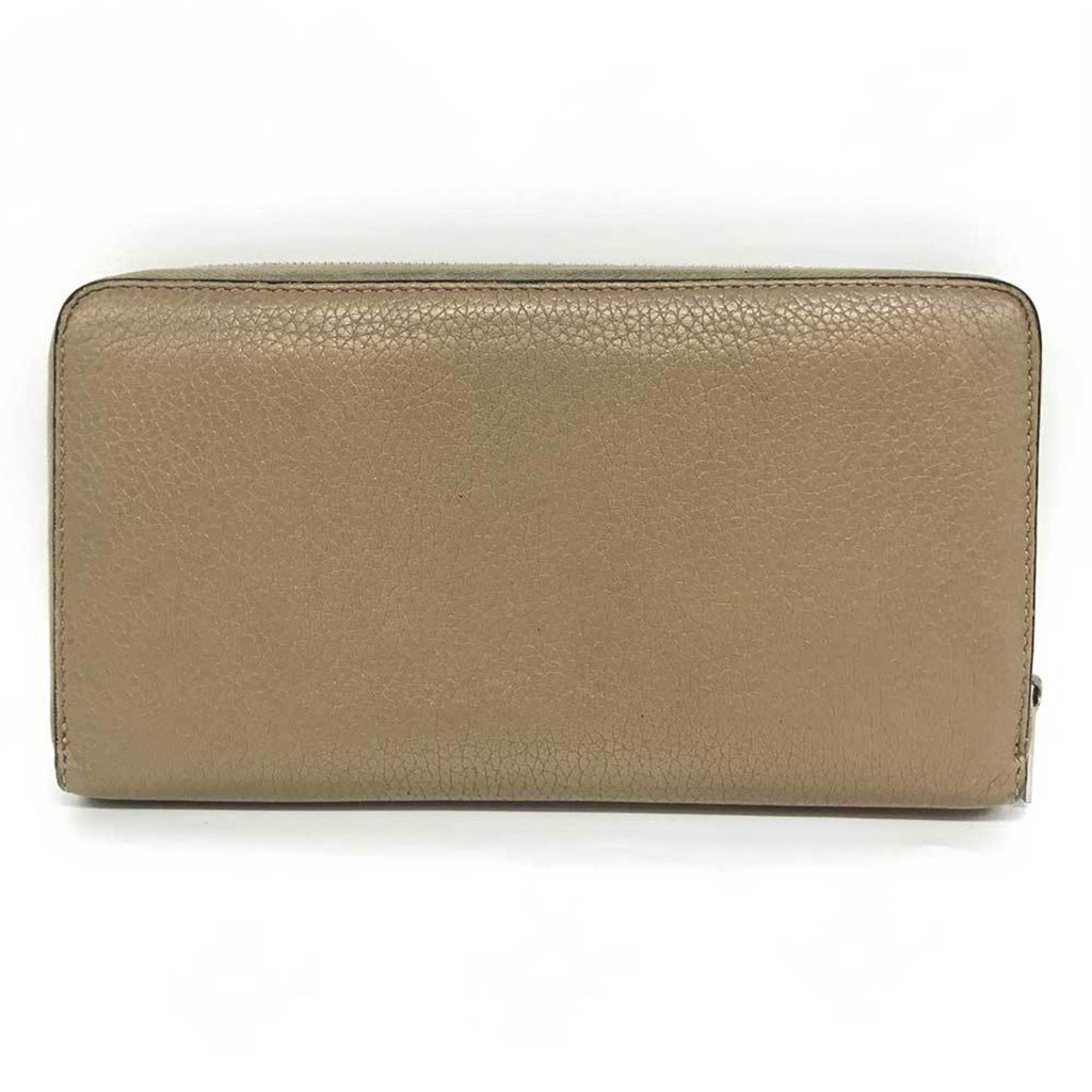 Celine Beige Leather Long Wallet (Bi-Fold)