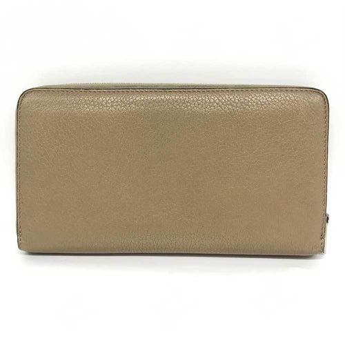 Celine Beige Leather Long Wallet (Bi-Fold)