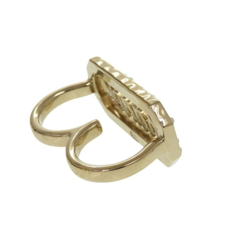Chanel Gold Artificial Pearl Metal Band Ring