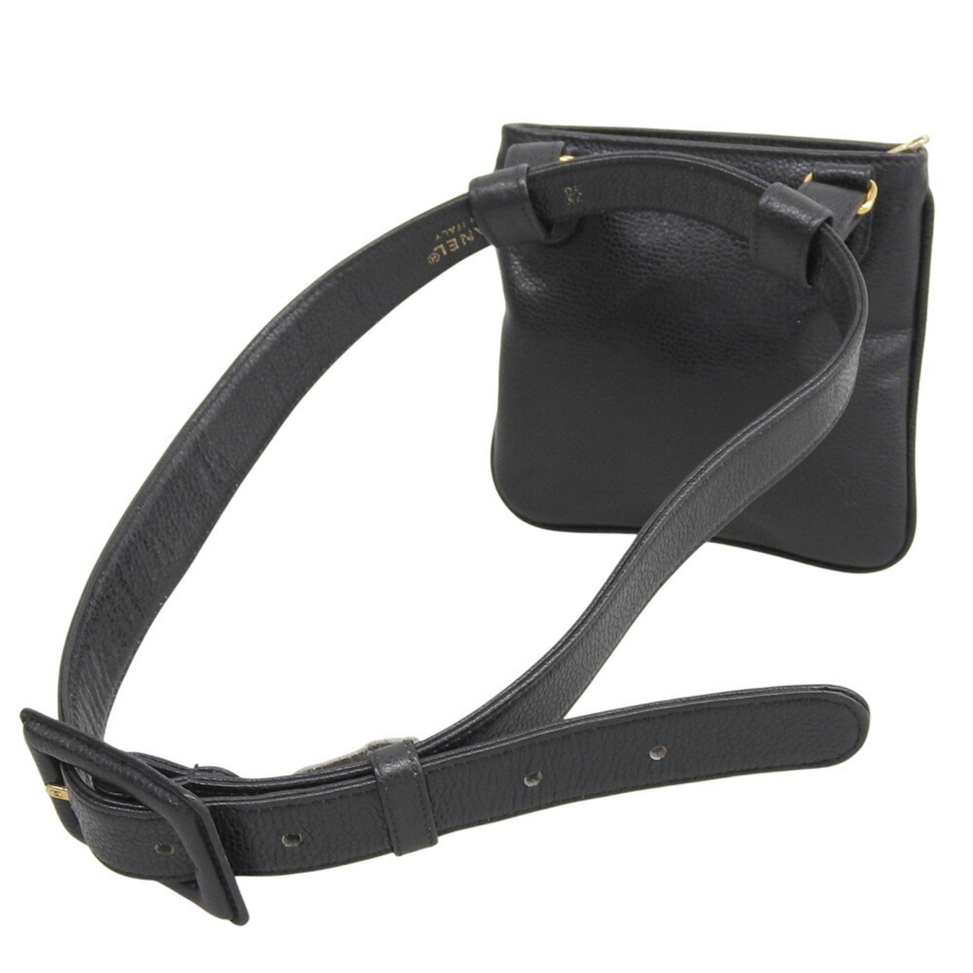 Chanel Black Grained Calfskin Fanny Pack
