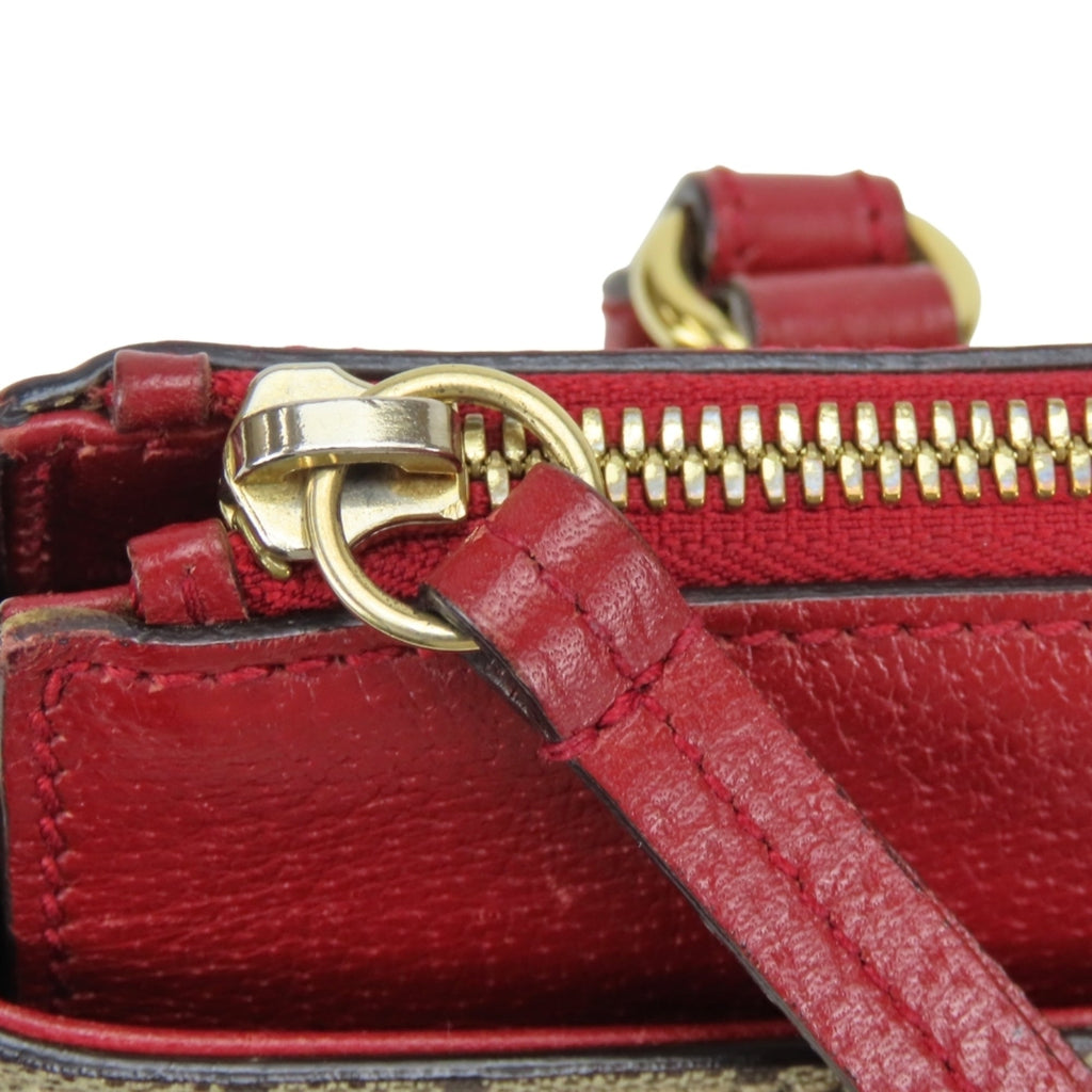Gucci Beige Multi-Color Red Color Gg Supreme Canvas Handbag Shoulder Bag (Pre-Owned)
