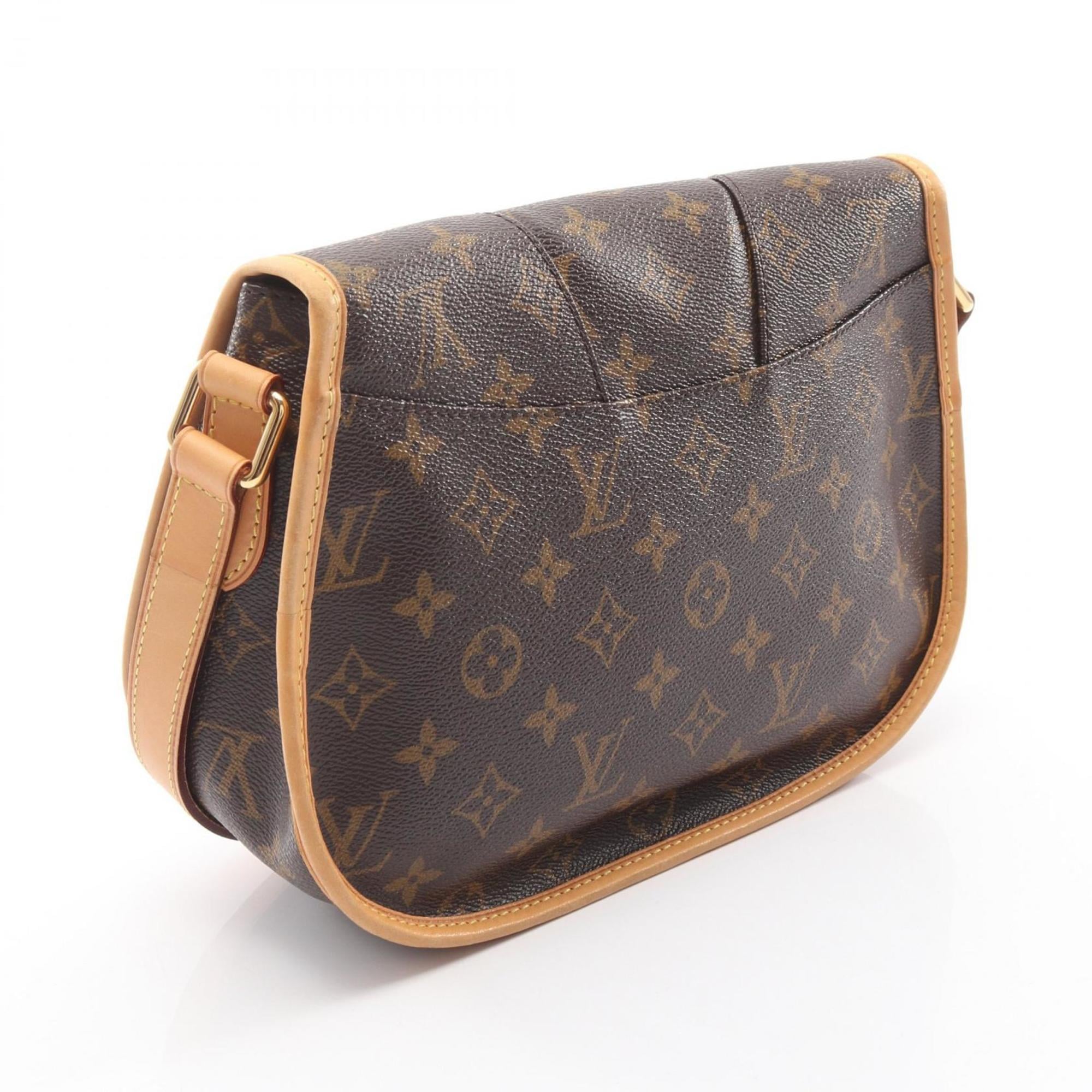 Louis Vuitton Brown Coated Canvas Leather Handbag Shoulder Bag