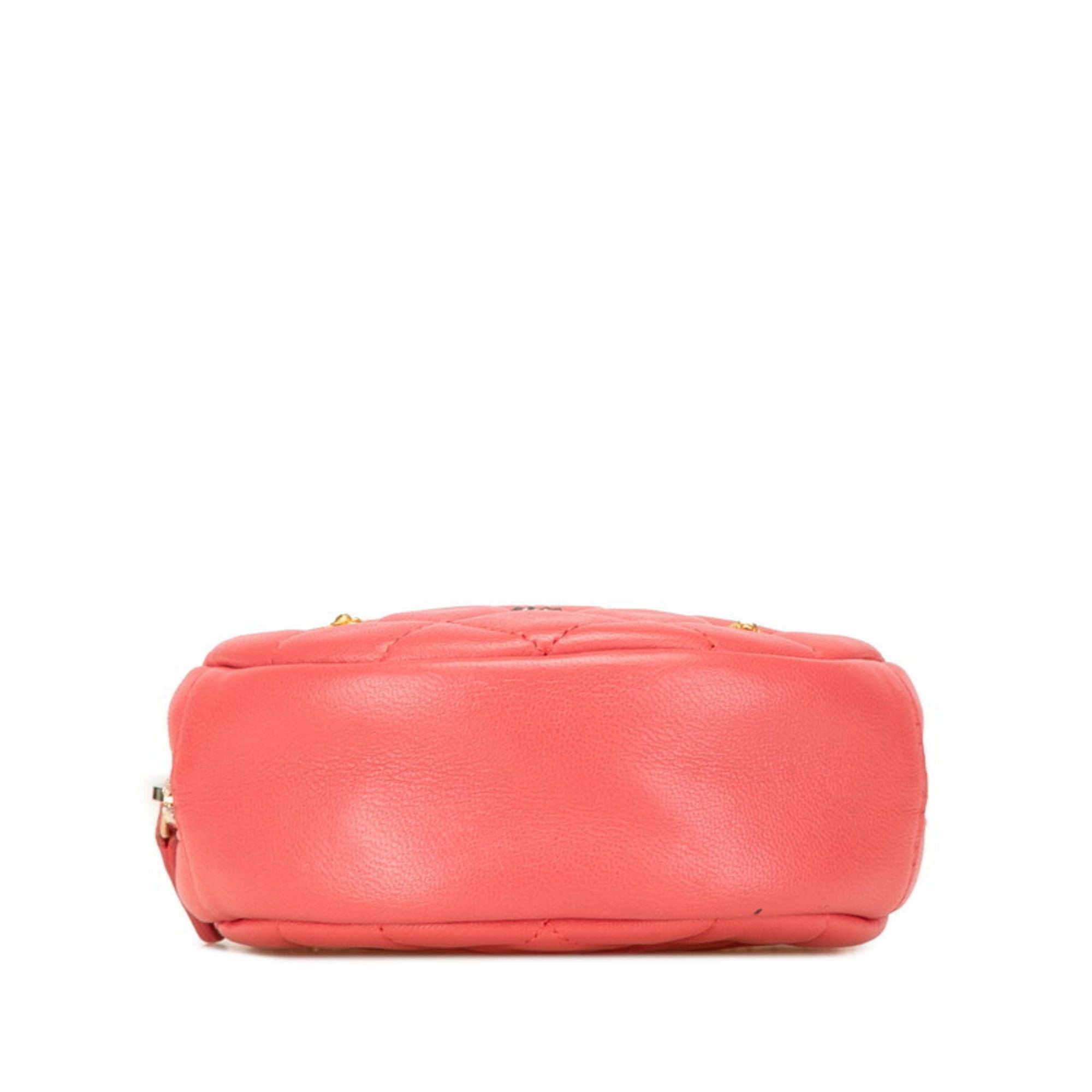 Chanel Red Color Leather Shoulder Bag