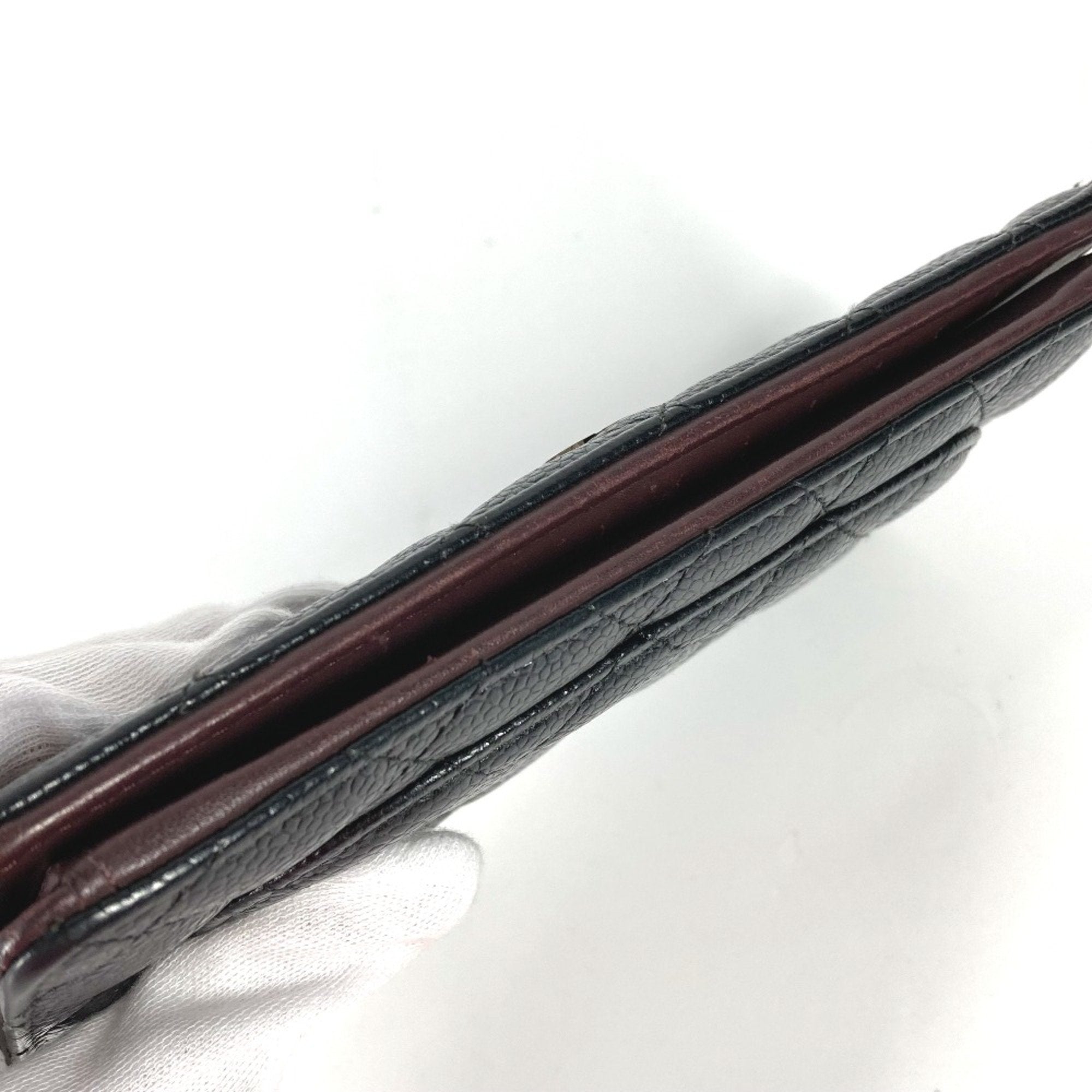 Chanel Black Leather Long Wallet (Bi-Fold)