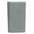 Chanel Coco Button Silver Leather Long Wallet (Bi-Fold)