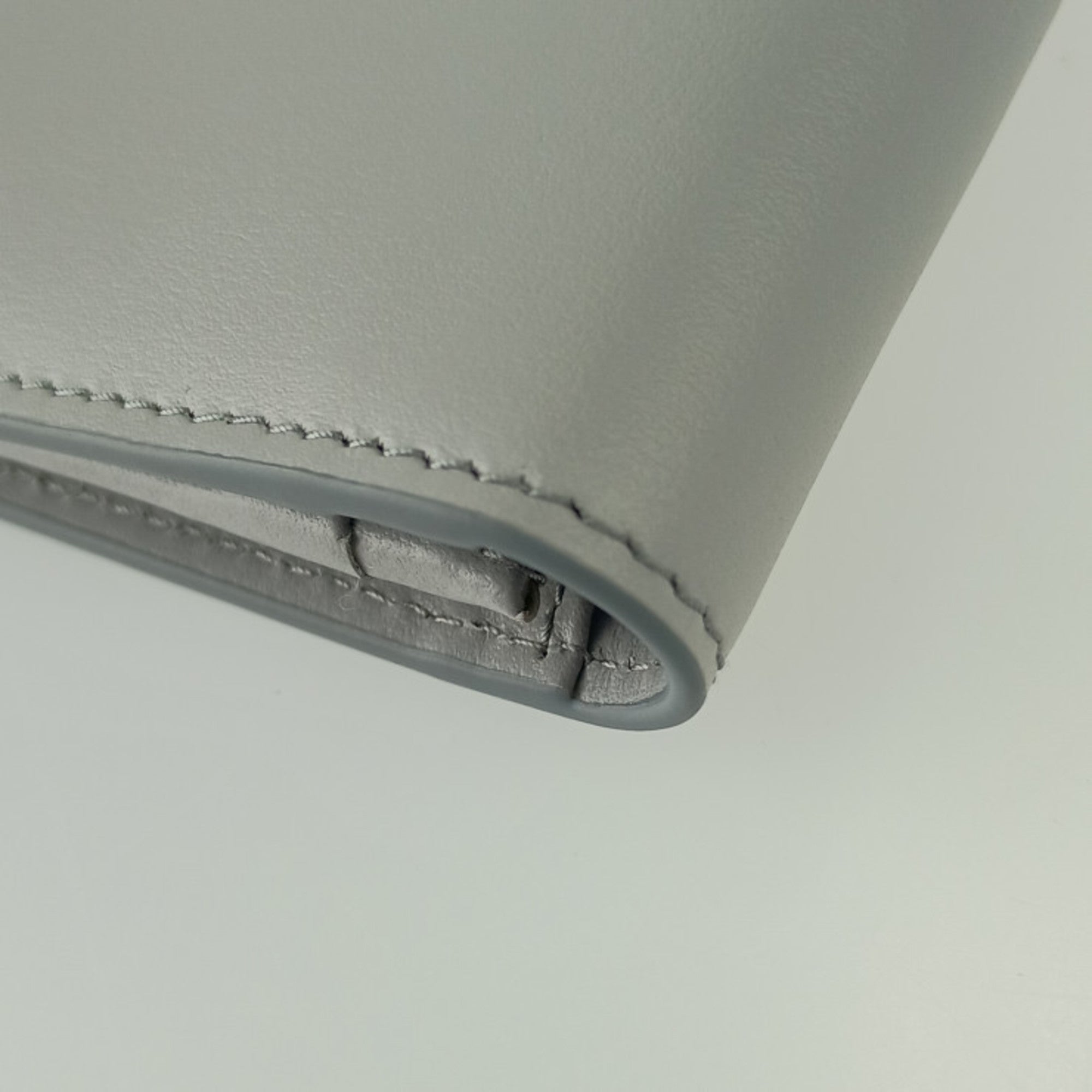 Prada Light Gray Leather Long Wallet (Bi-Fold)