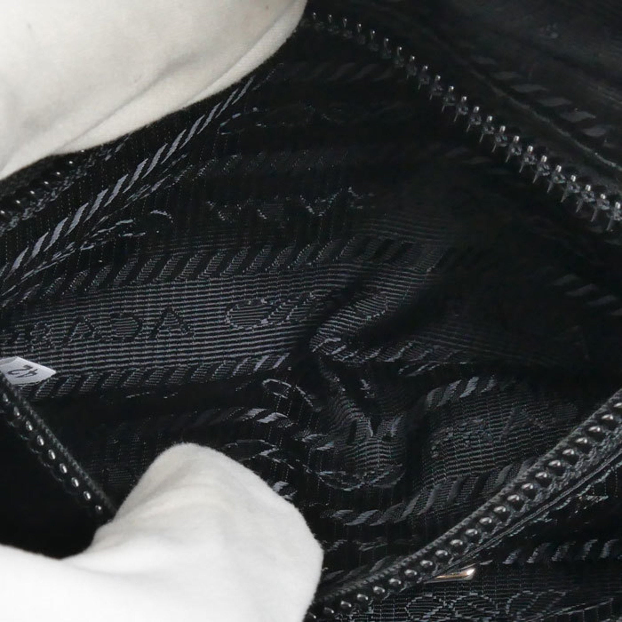 Prada Black Leather Nylon Pouch