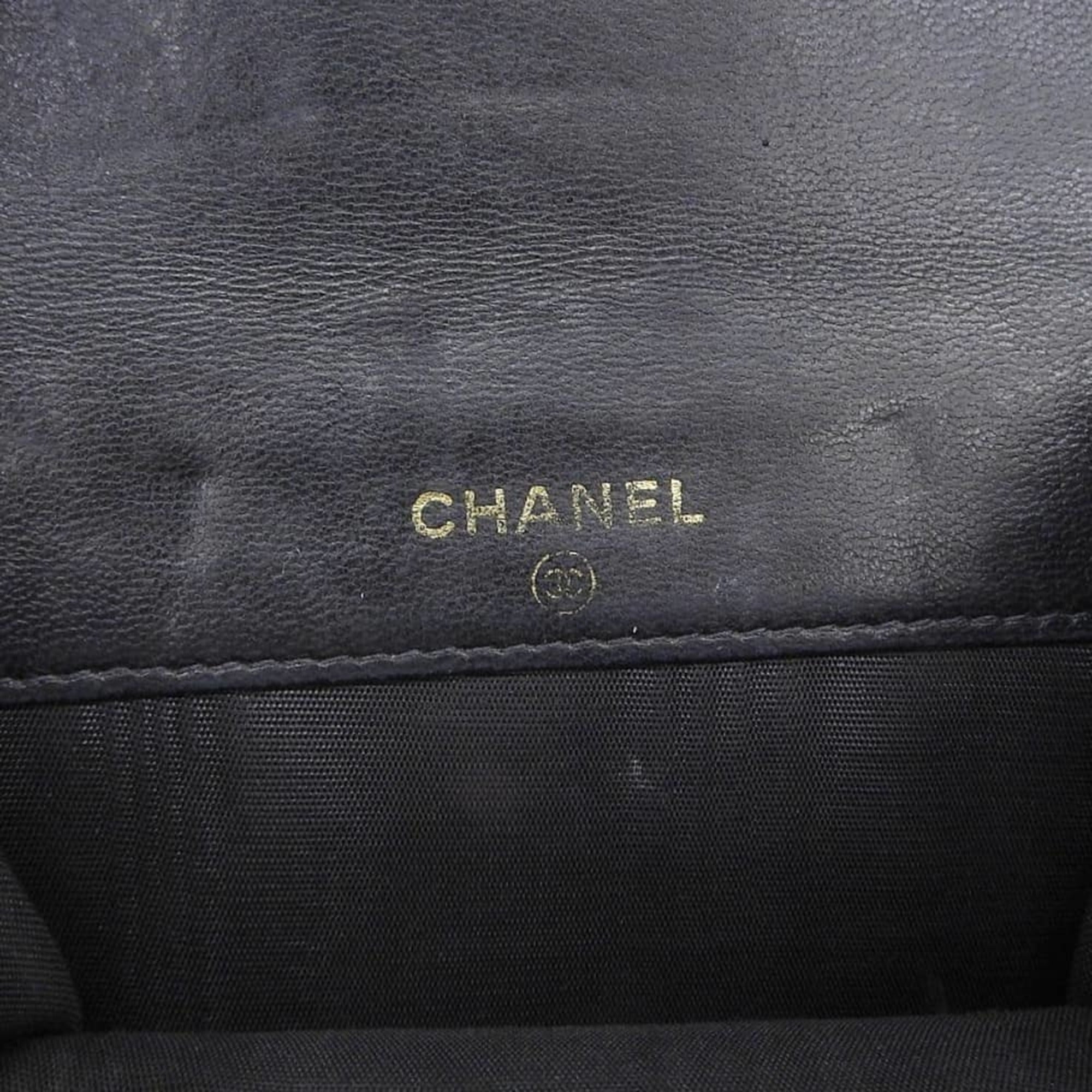 Chanel Black Grained Calfskin Wallet (Bi-Fold)