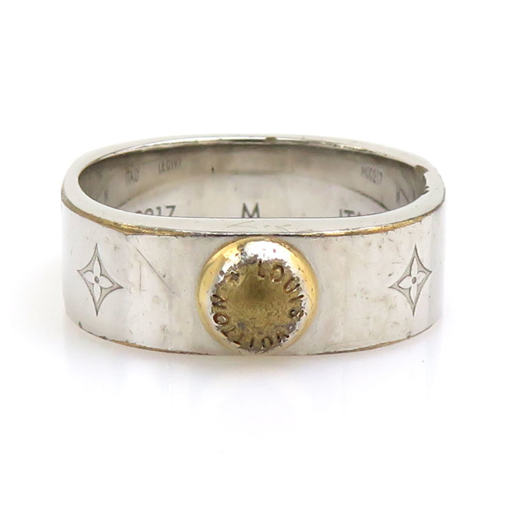 Louis Vuitton Gold Silver Metal Band Ring