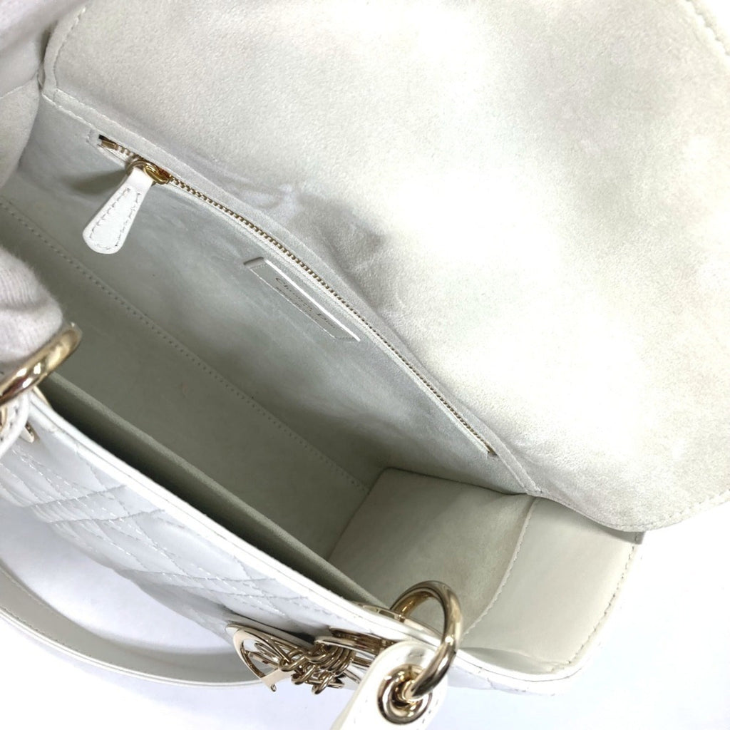 Christian Dior White Leather Handbag Shoulder Bag (Pre-Owned)