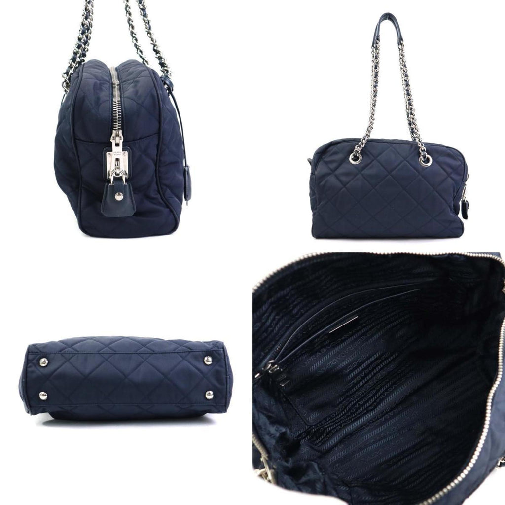 Prada Navy Nylon Shoulder Bag