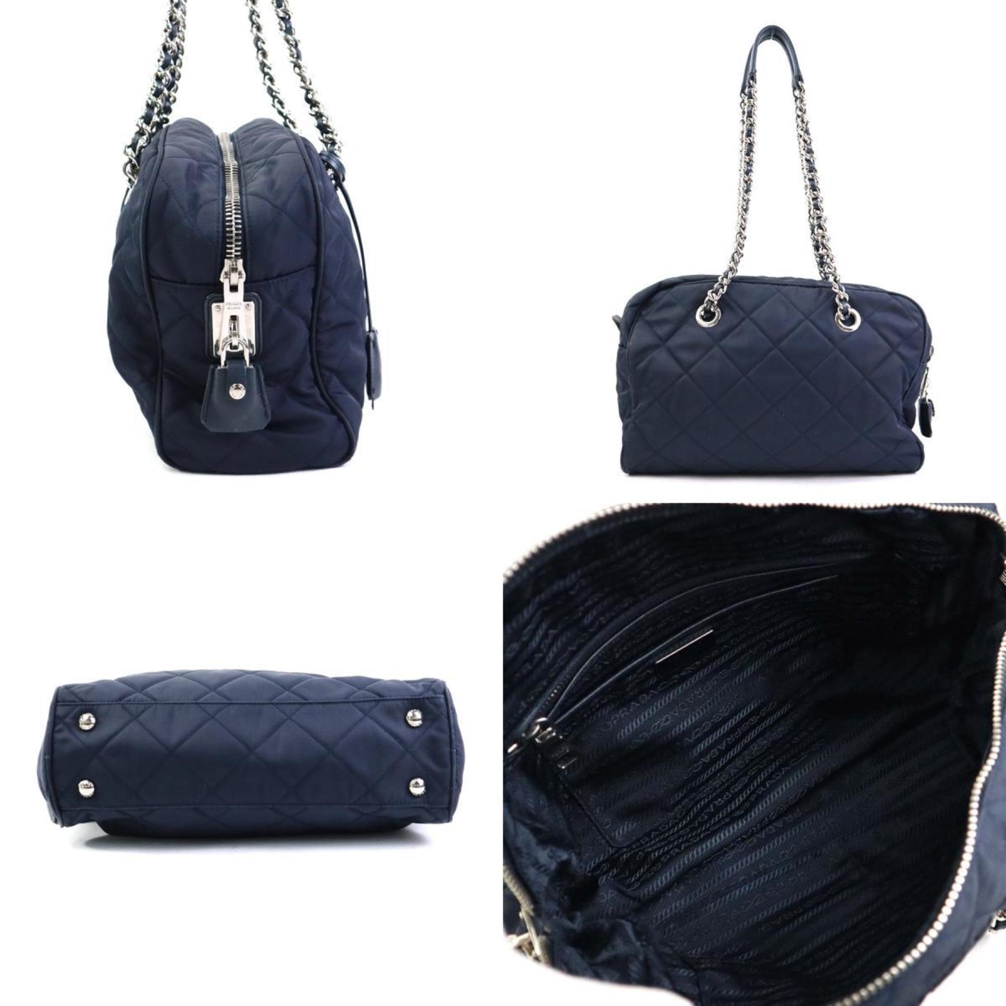 Prada Navy Nylon Shoulder Bag