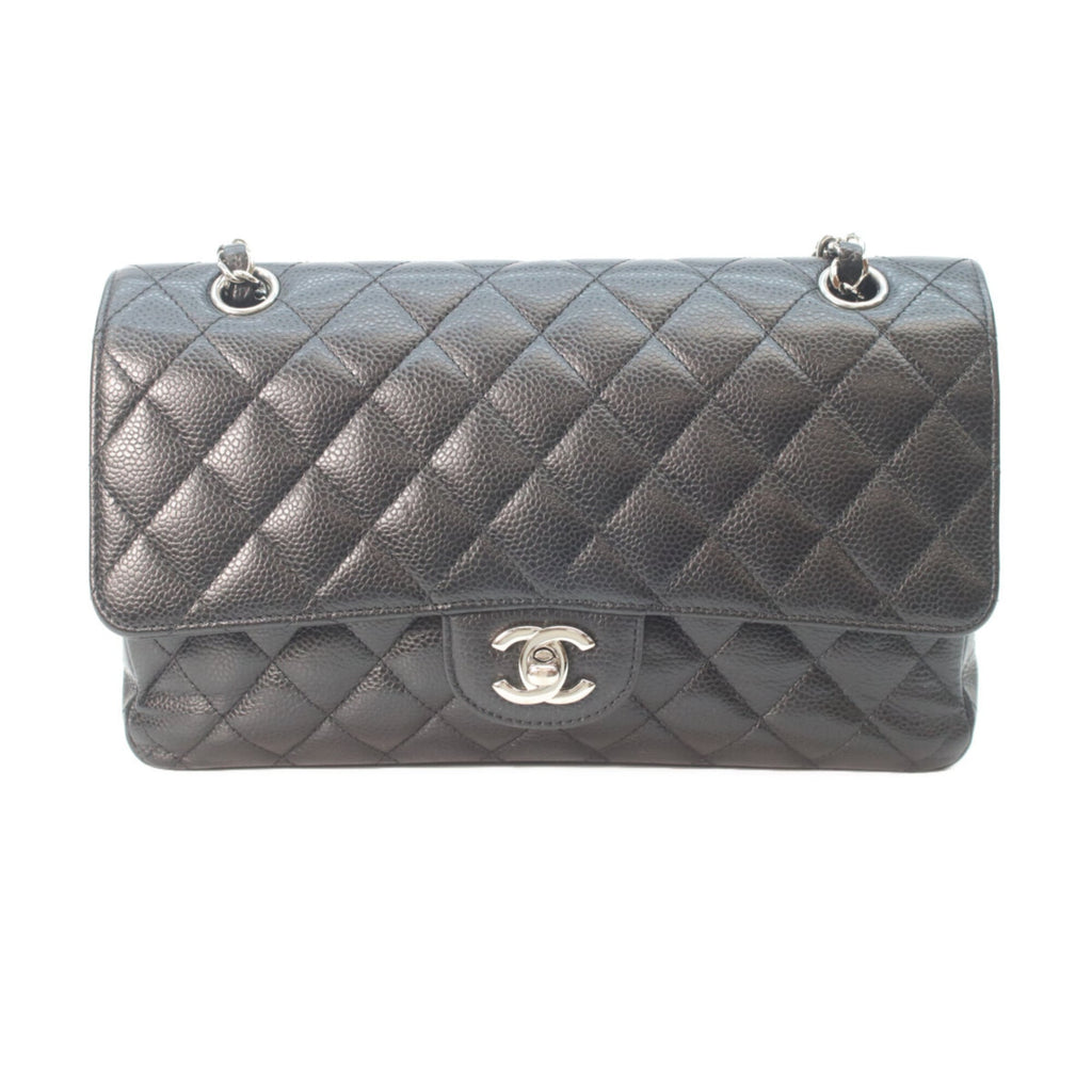 Chanel Matelasse Black Grained Calfskin Shoulder Bag