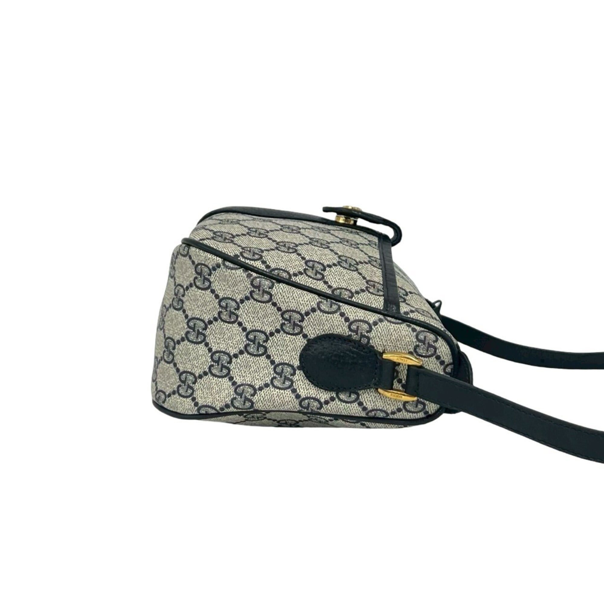 Gucci Navy Red Color Pvc Leather Shoulder Bag (Pre-Owned)