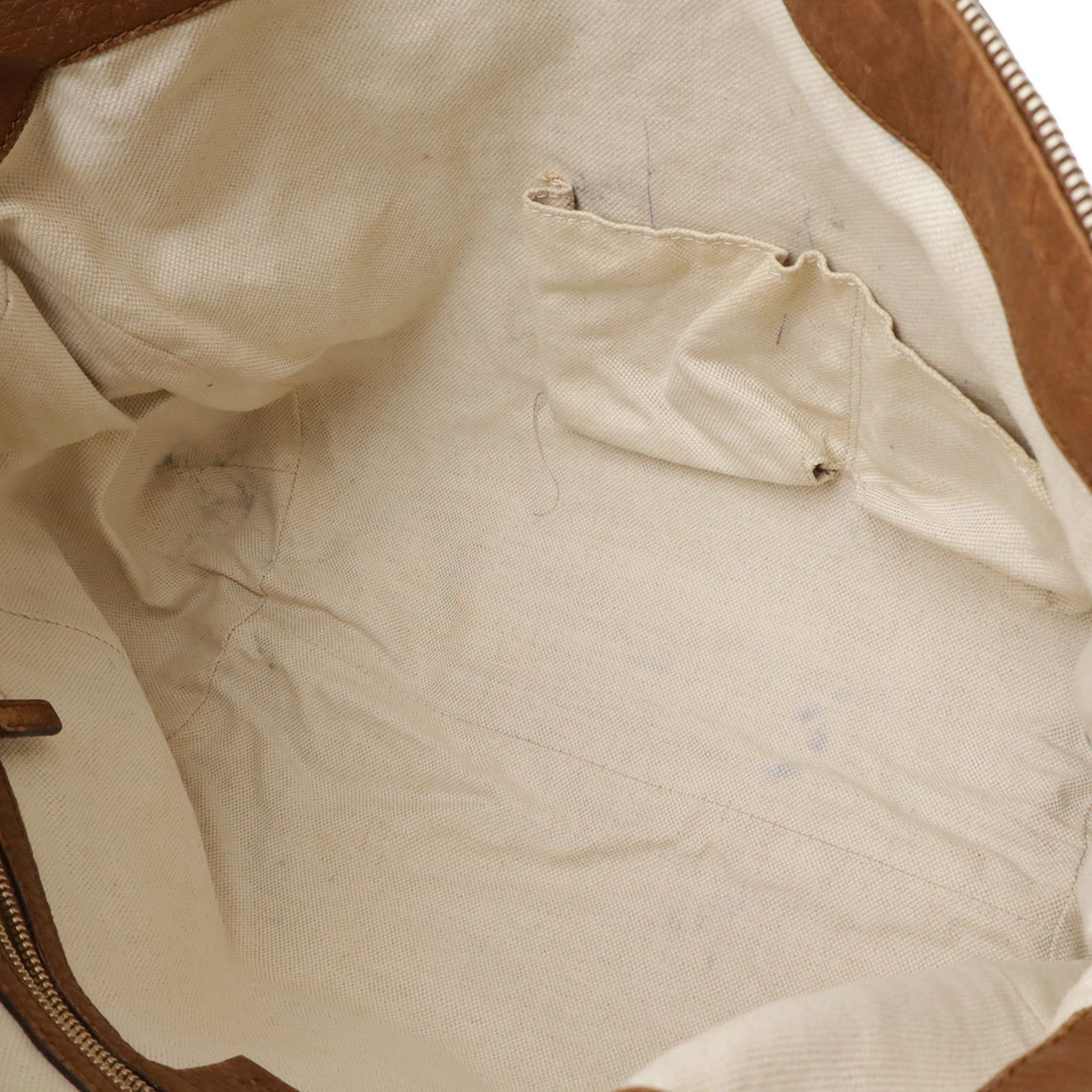 Gucci Gg Canvas Beige Brown Khaki Canvas Leather Shoulder Bag (Pre-Owned)