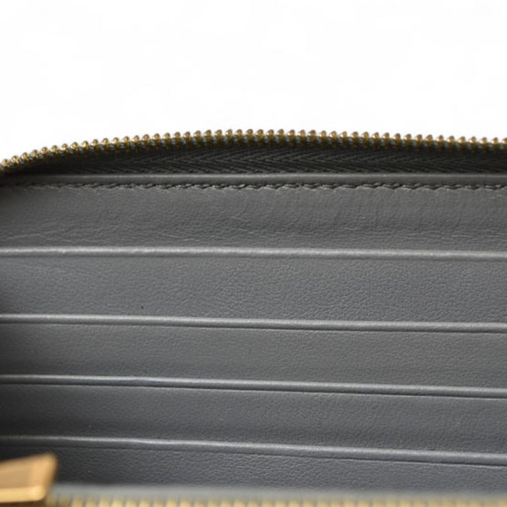 Celine Gray Leather Long Wallet (Bi-Fold)