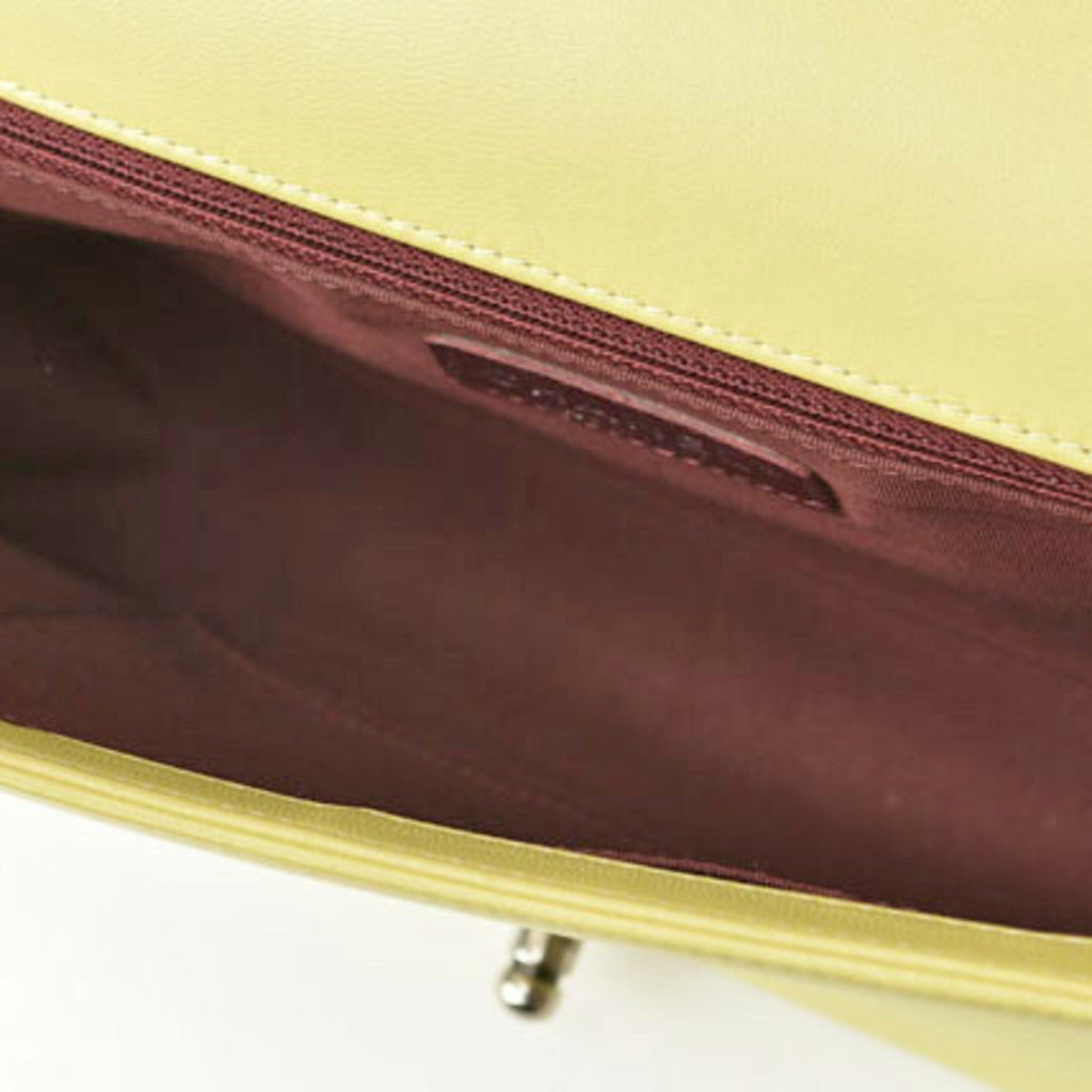 Chanel Yellow Leather Clutch Bag Shoulder Bag
