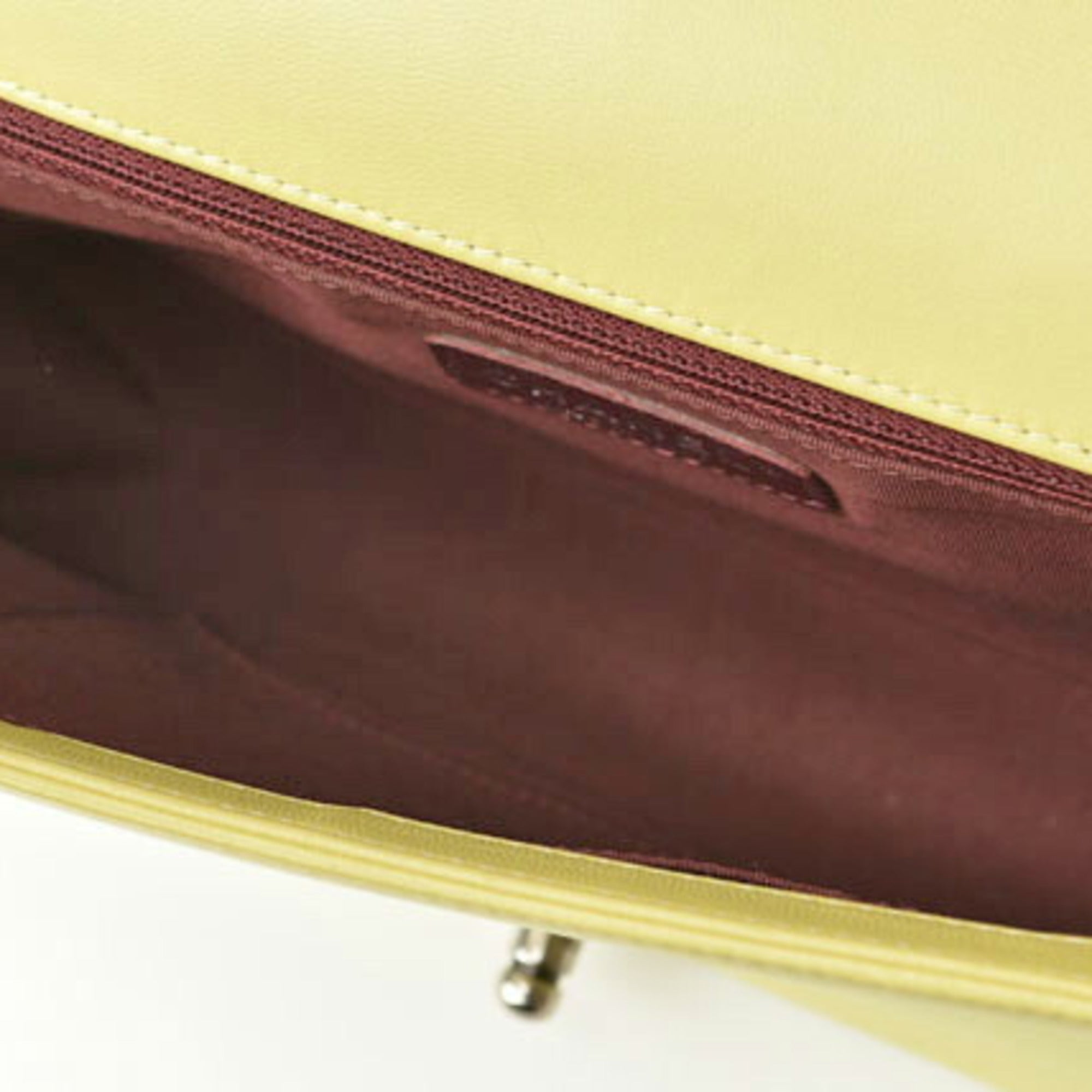 Chanel Yellow Leather Clutch Bag Shoulder Bag