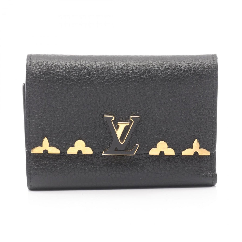 Louis Vuitton Black Leather Wallet (Tri-Fold)