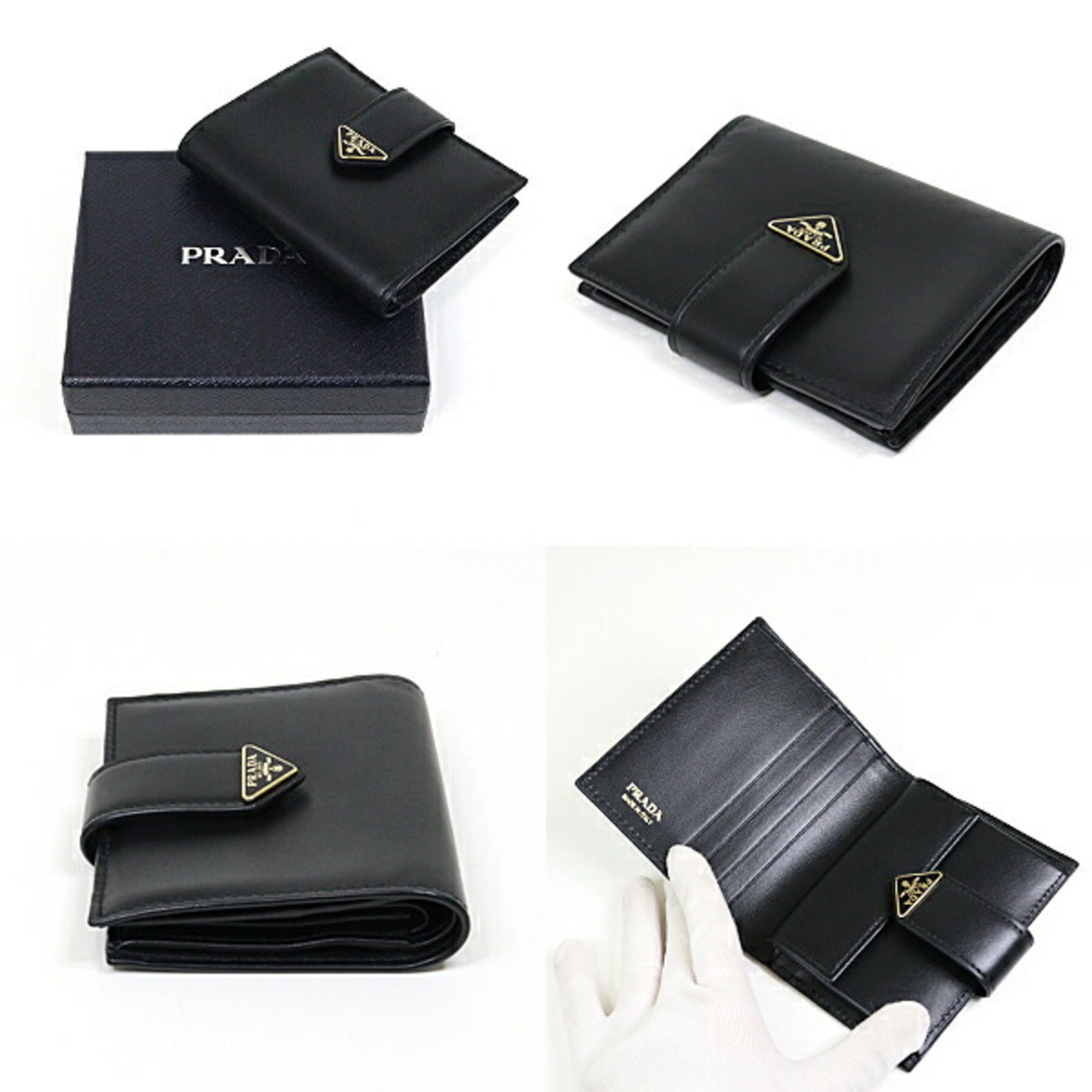 Prada Black Leather Wallet (Bi-Fold)