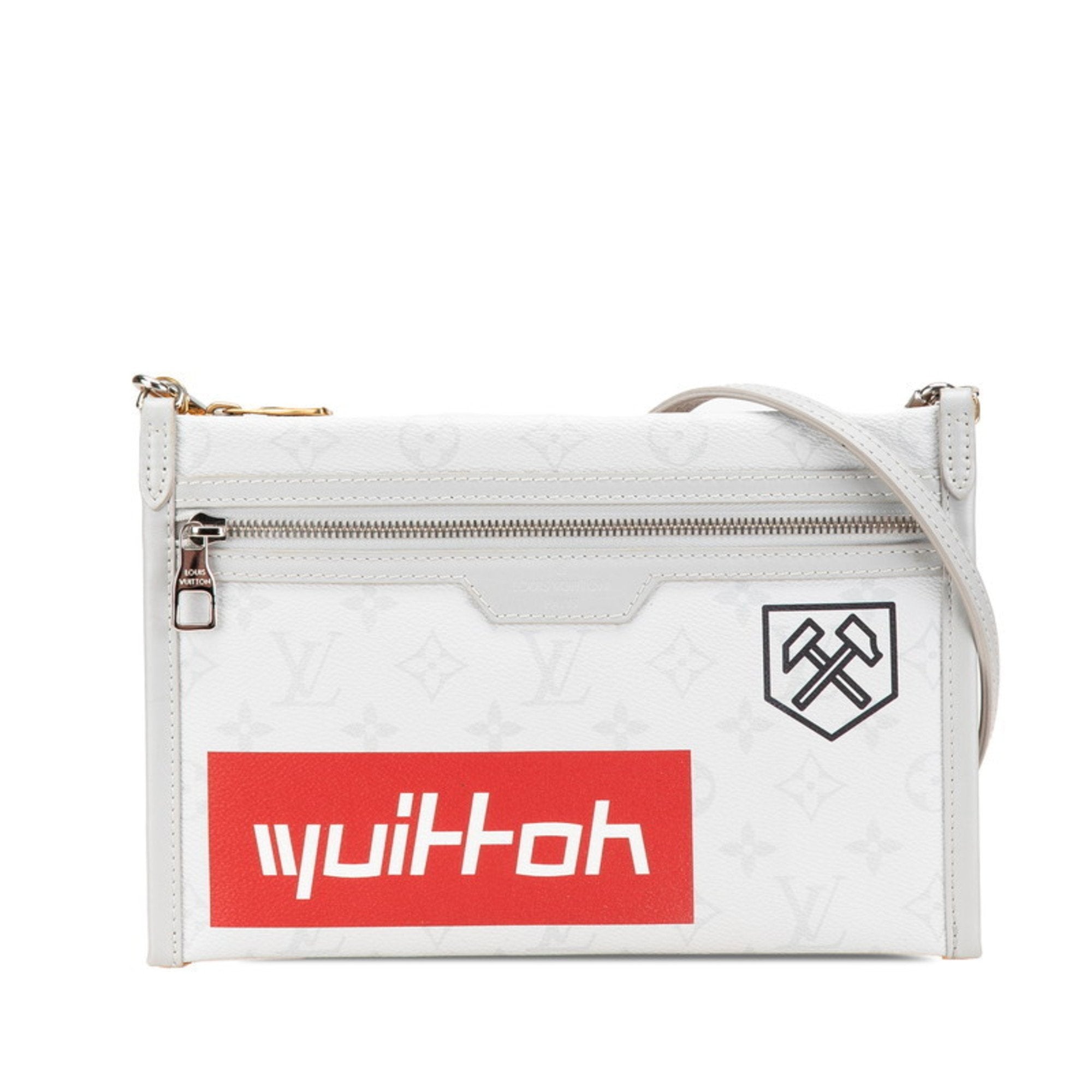 Louis Vuitton Gray Orange Pvc Canvas Shoulder Bag