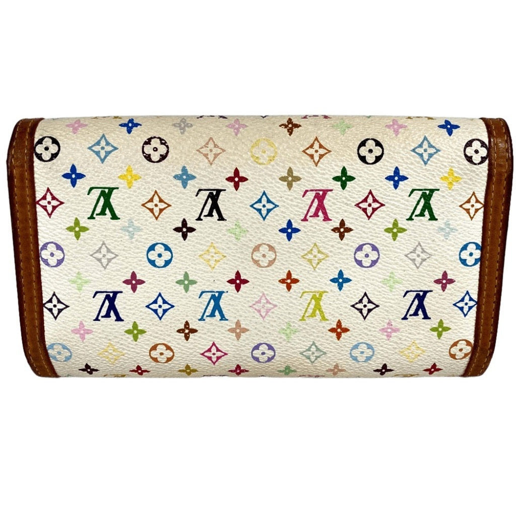 Louis Vuitton Monogram Multi-Color White Yellow Monogram Multicolore Long Wallet (Tri-Fold)
