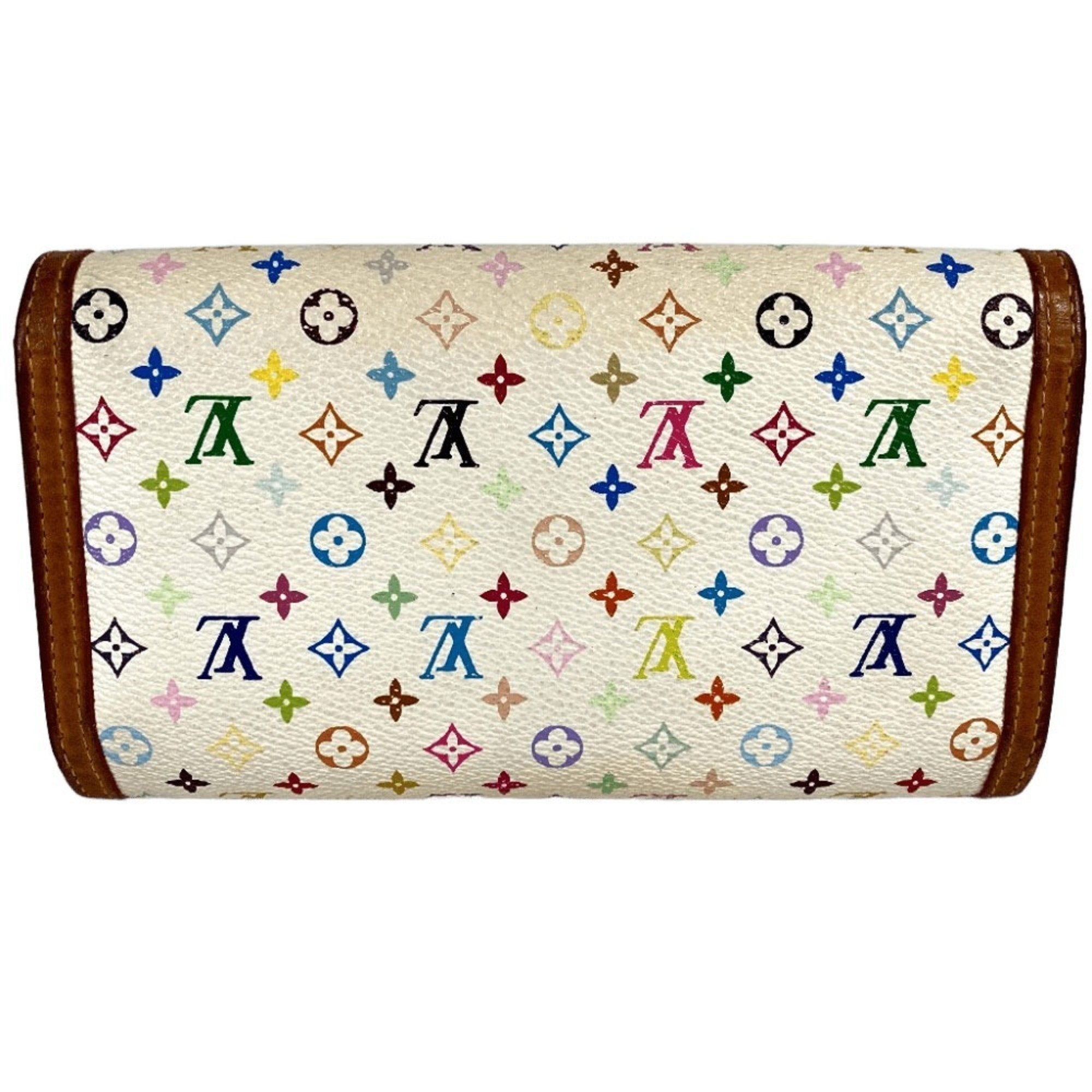 Louis Vuitton Monogram Multi-Color White Yellow Monogram Multicolore Long Wallet (Tri-Fold)