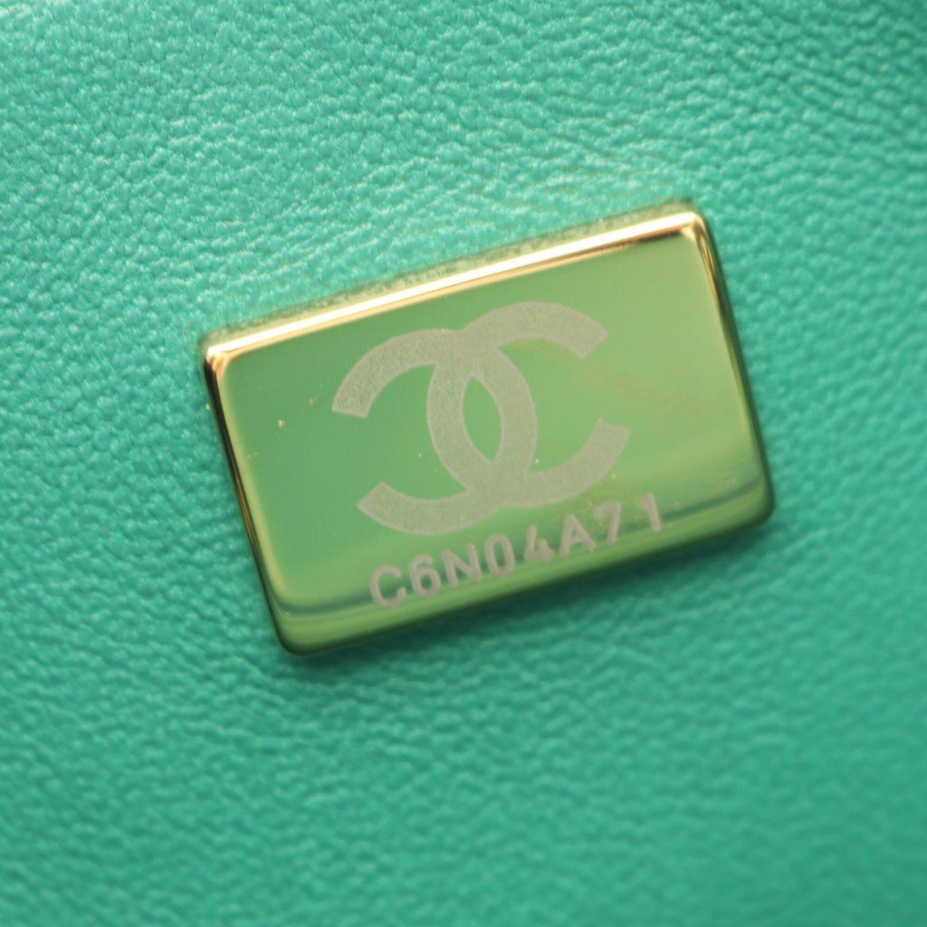 Chanel Green Leather Handbag Shoulder Bag