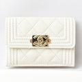 Chanel Boy Chanel Off-White Grained Calfskin Wallet (Bi-Fold)