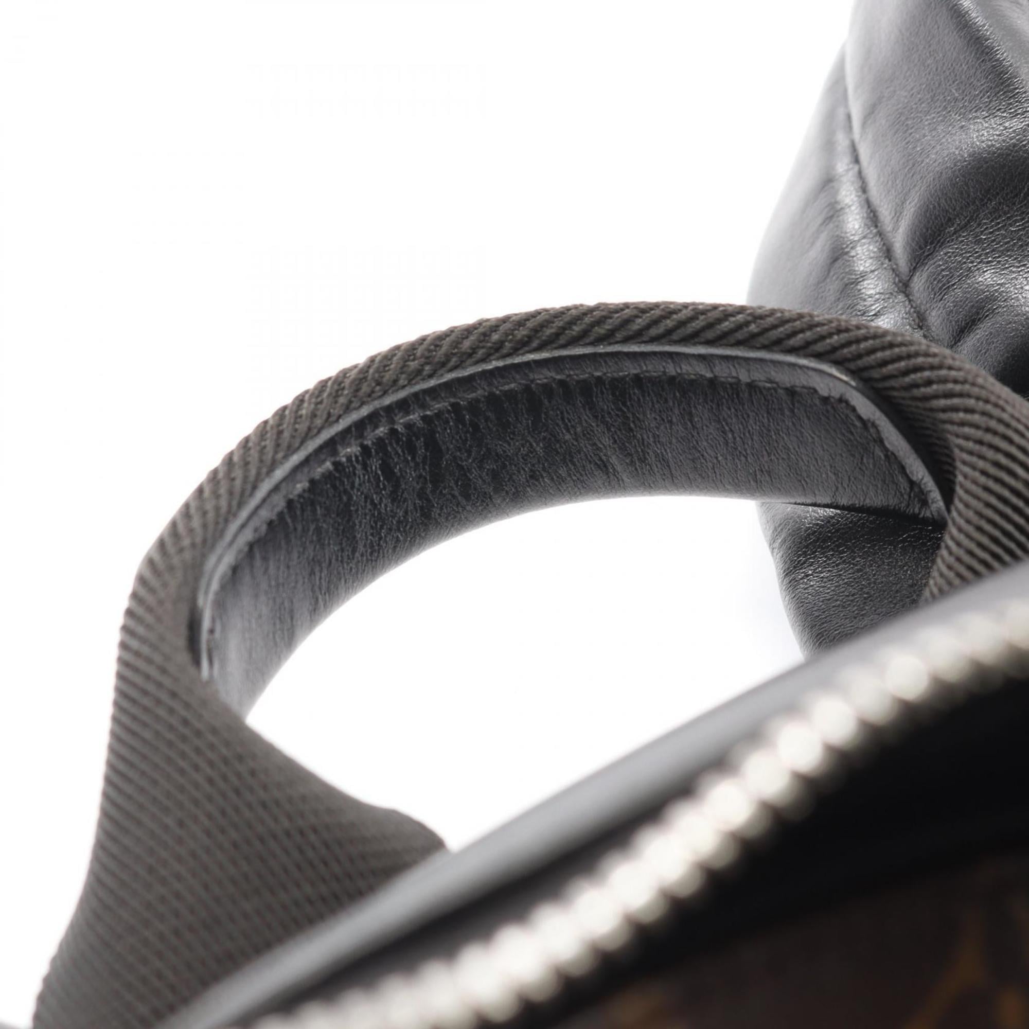 Louis Vuitton Black Brown Monogram Macassar Coated Canvas Leather Backpack