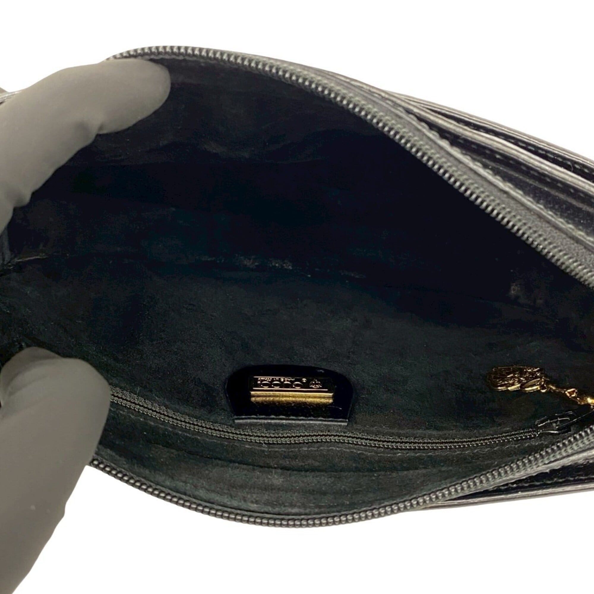 Gucci Black Leather Pochette Shoulder Bag (Pre-Owned)