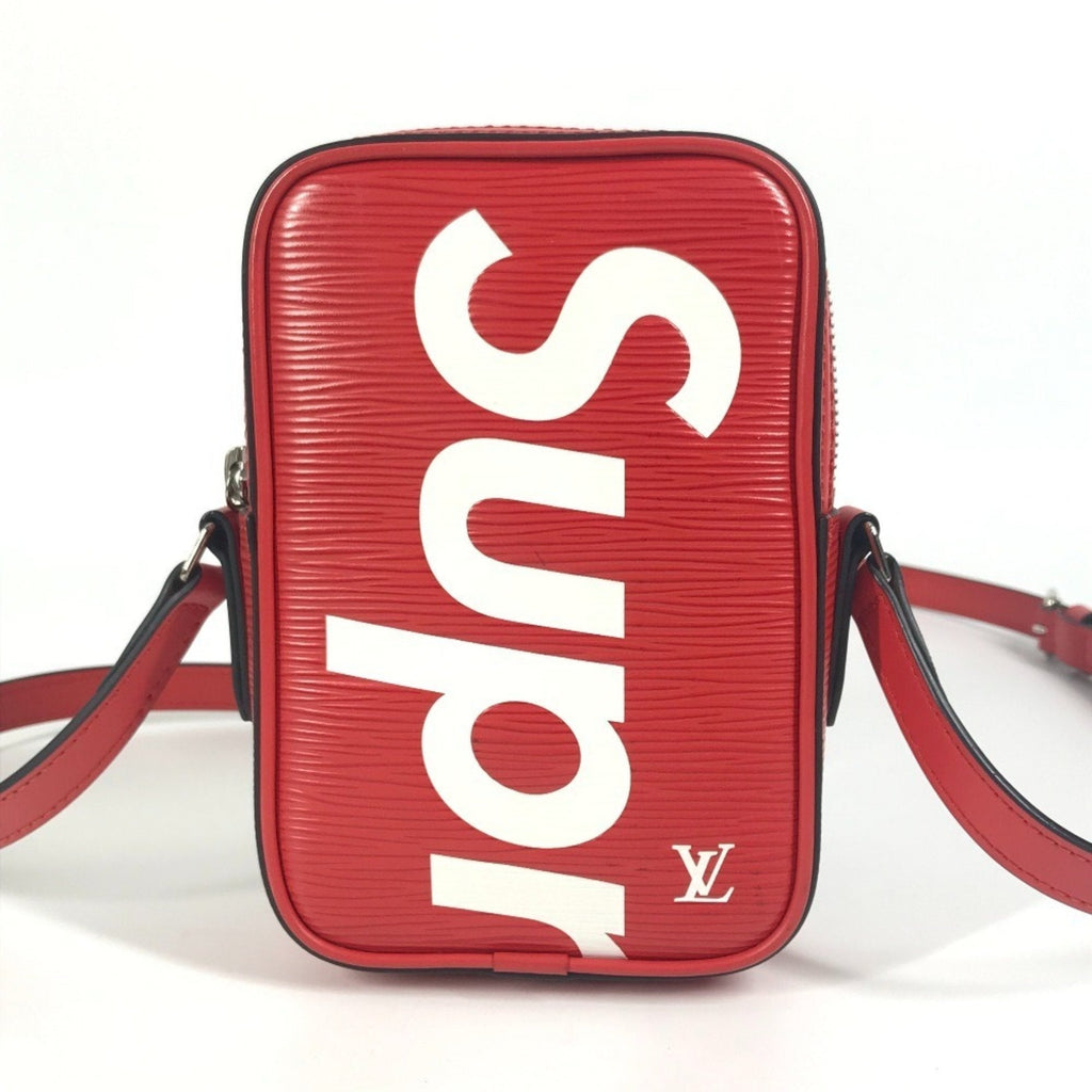 Louis Vuitton Red Color White Epi Leather Pochette Shoulder Bag