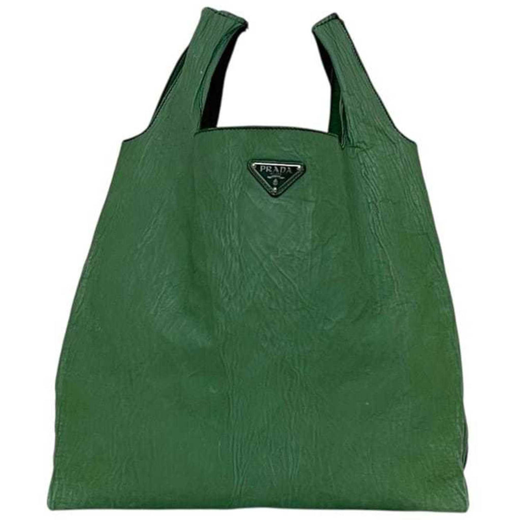 Prada Green Leather Eco-Bag Tote Bag