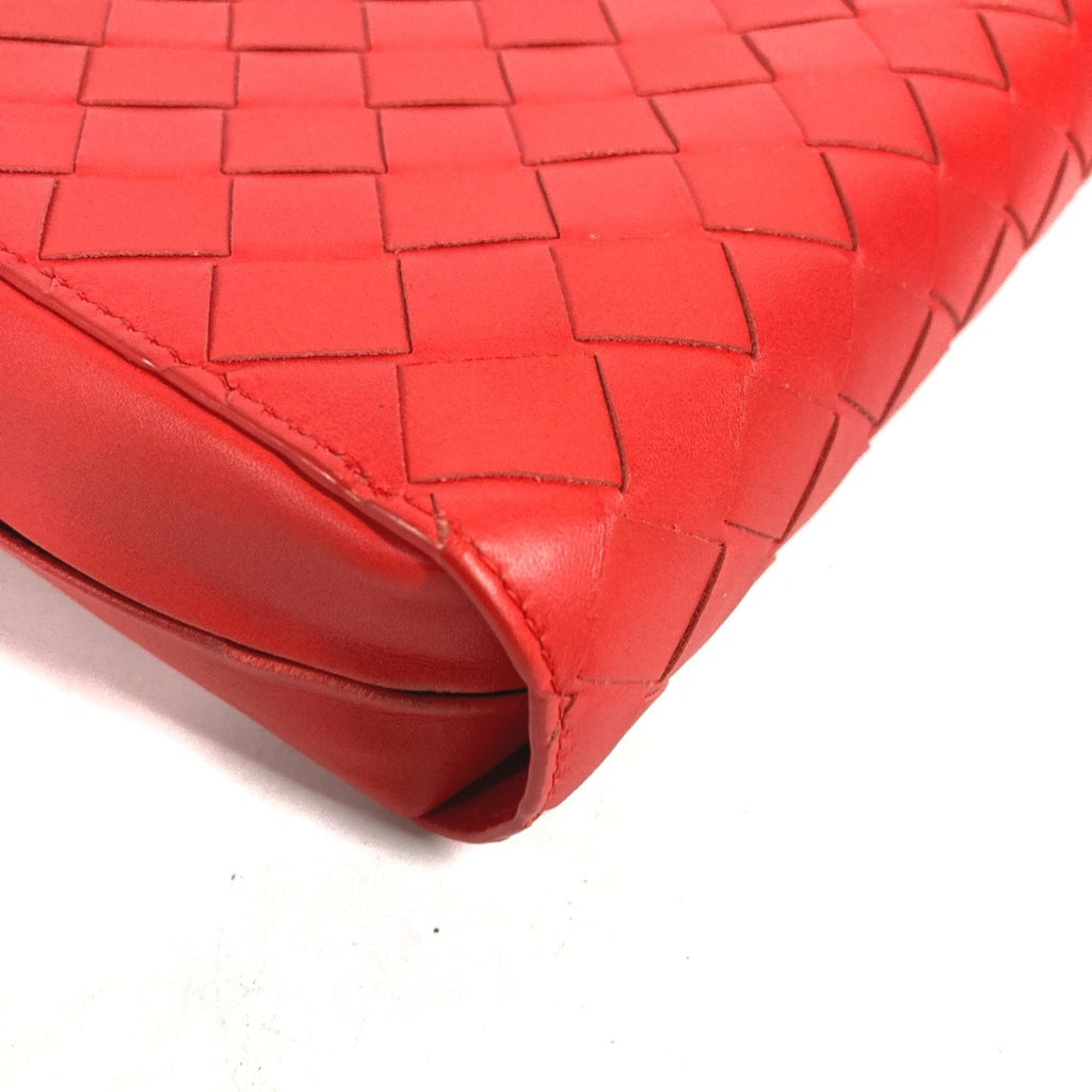 Bottega Veneta Red Leather Clutch Bag