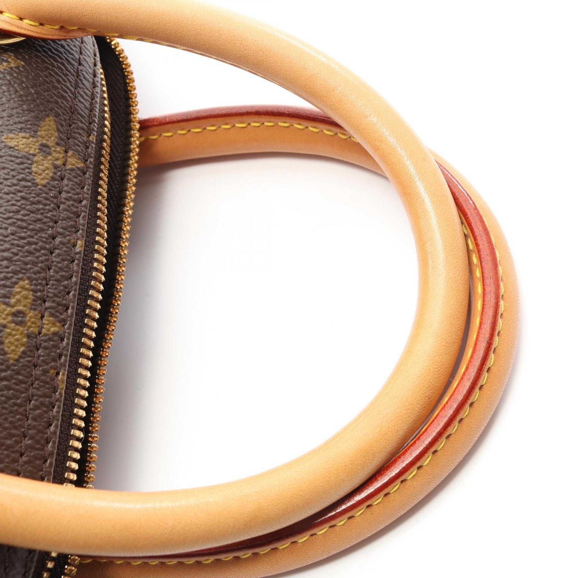 Louis Vuitton Monogram Brown Coated Canvas Leather Handbag