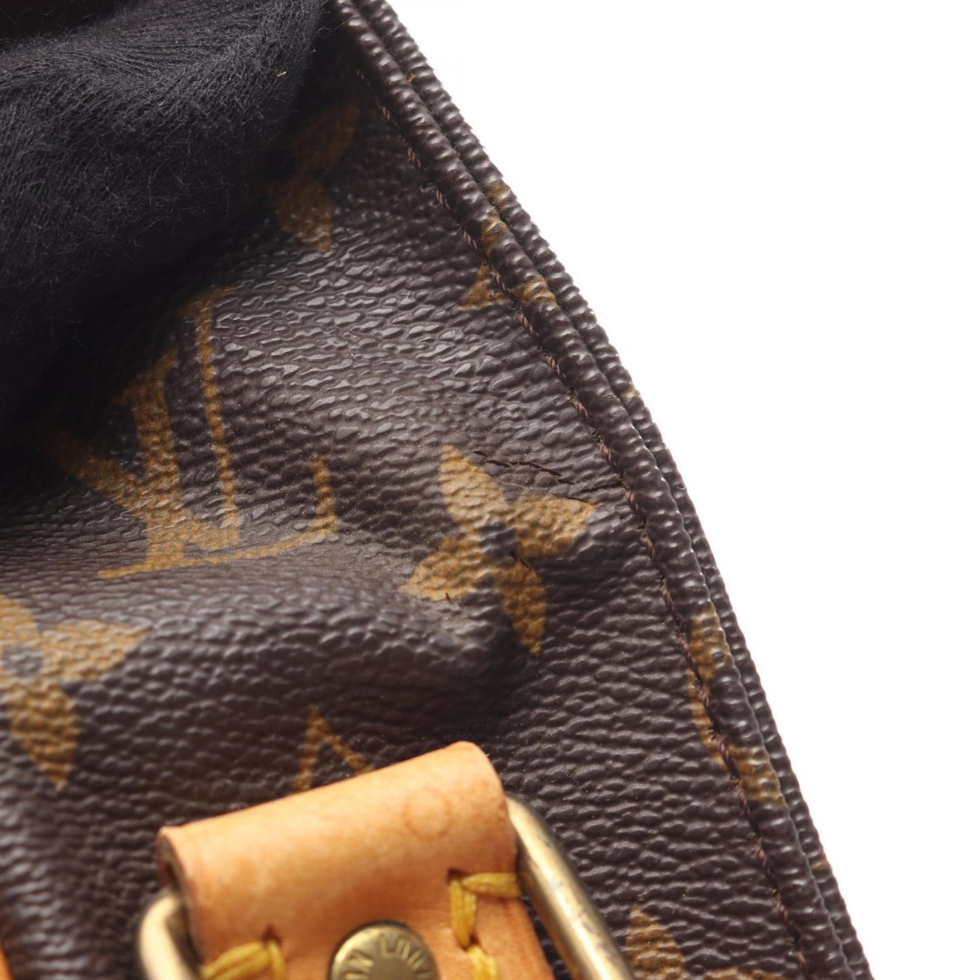 Louis Vuitton Monogram Brown Coated Canvas Leather Shoulder Bag