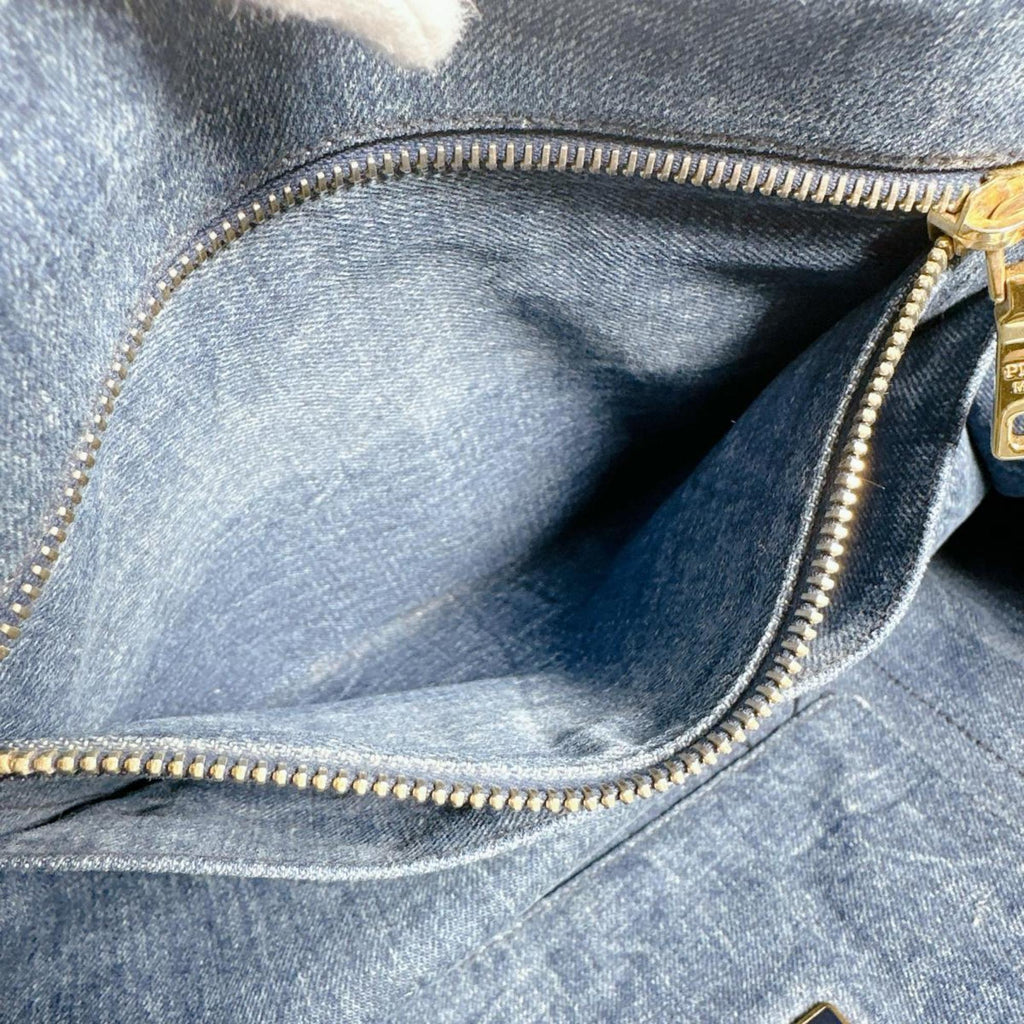 Prada Blue Denim Tote Bag