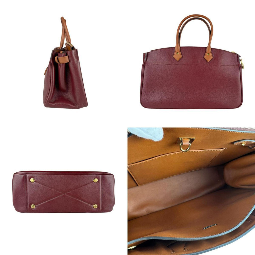 Louis Vuitton Brown Burgundy Leather Handbag Shoulder Bag