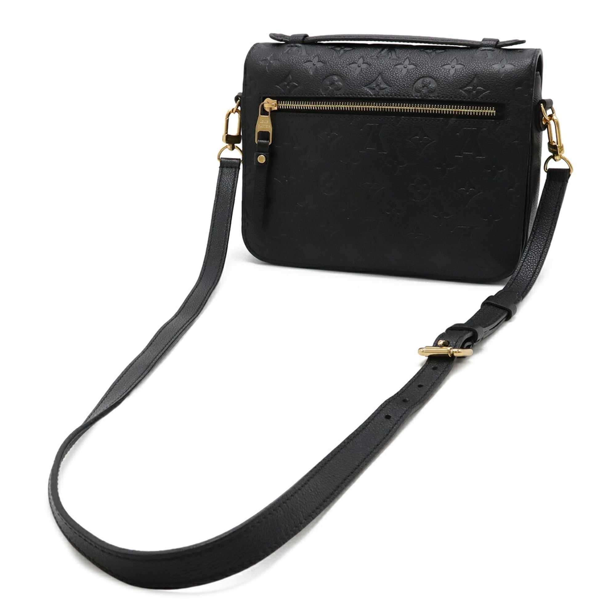 Louis Vuitton Black Noir Monogram Empreinte Leather Handbag Pochette