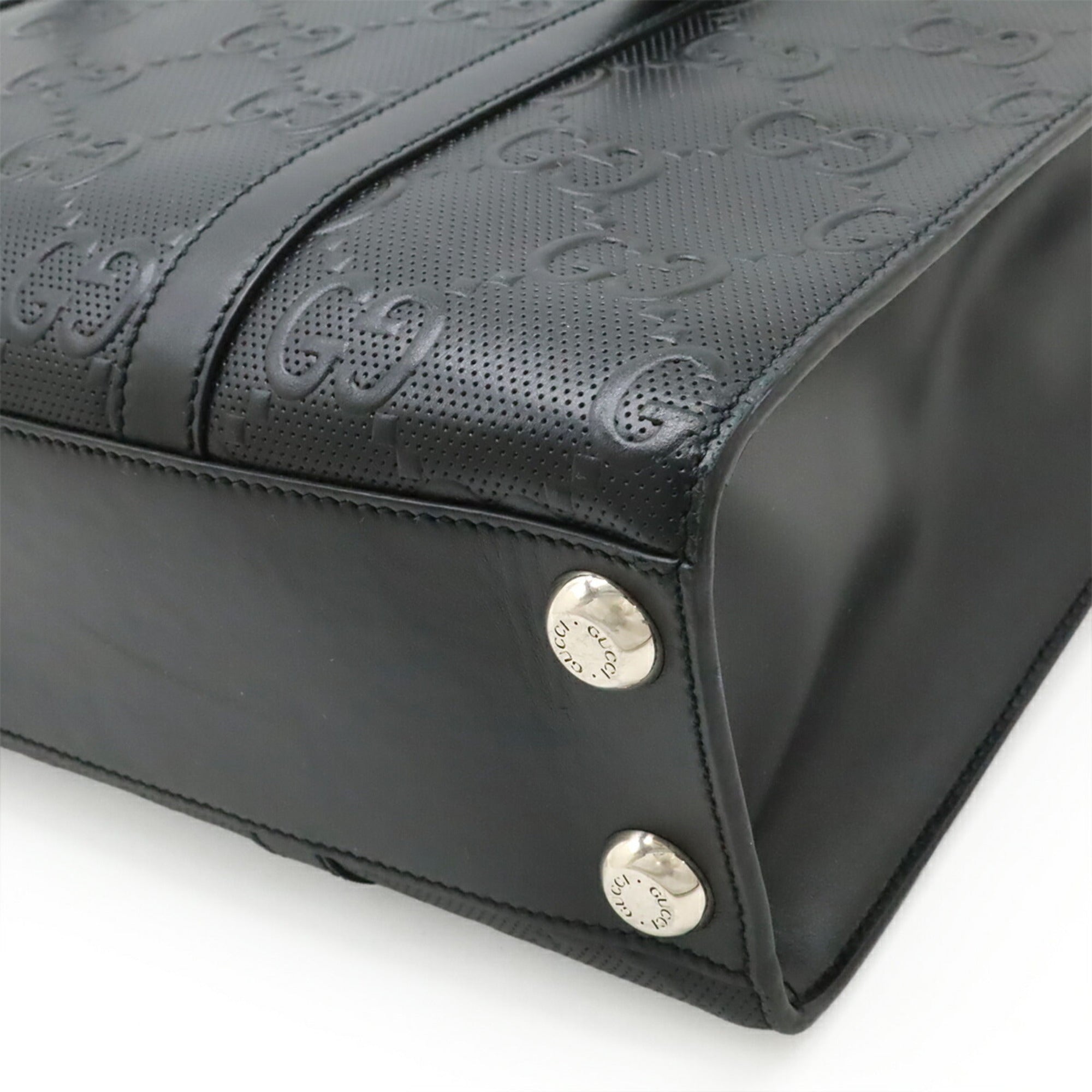 Gucci Black Leather Tote Bag (Pre-Owned)