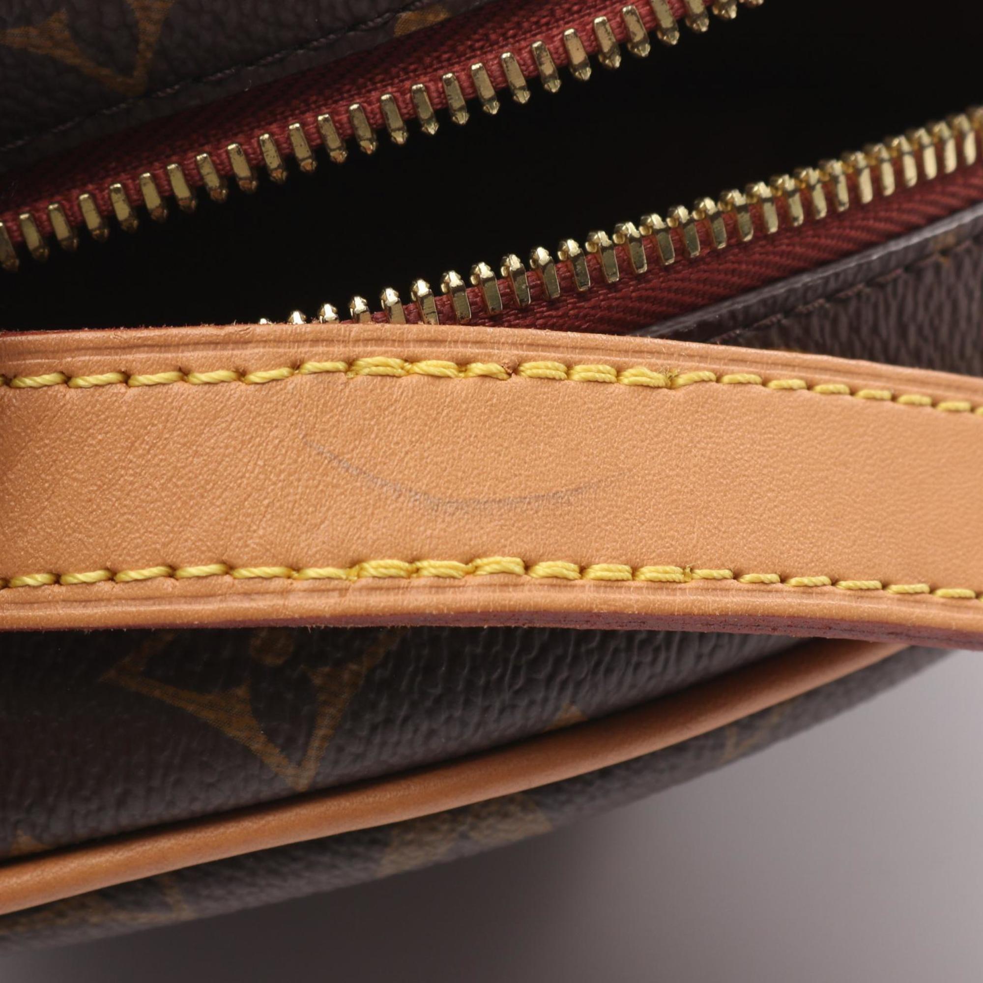 Louis Vuitton Brown Coated Canvas Leather Shoulder Bag